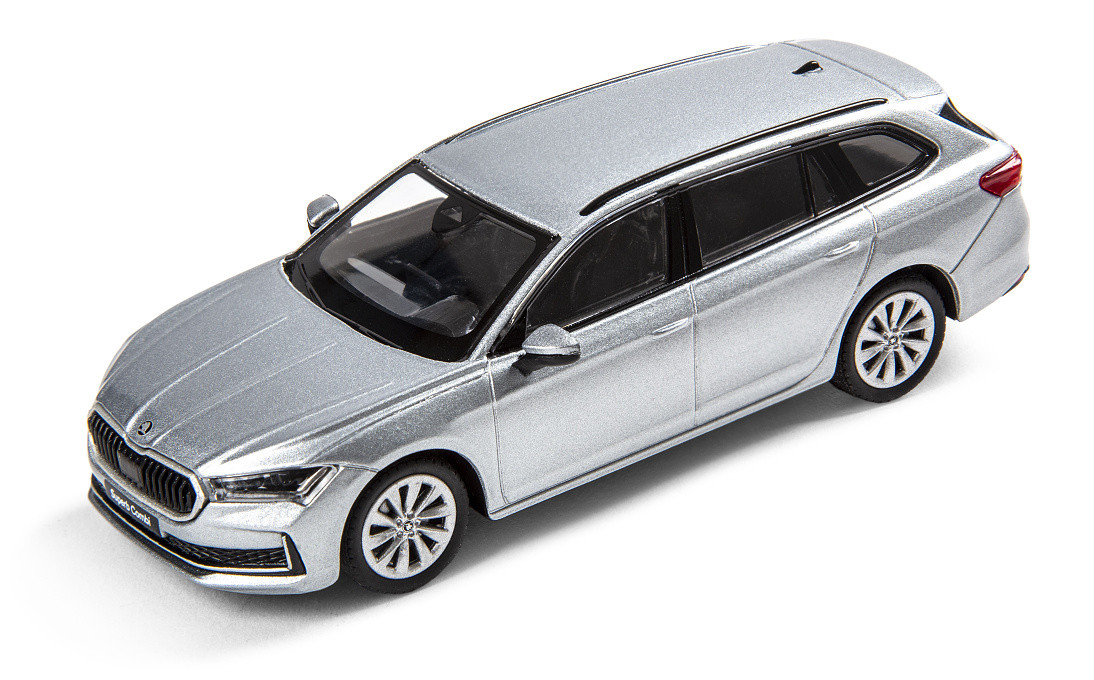 Skoda Superb Combi 2025 Modellauto Miniatur 1:43 Pebble Silber 3P0099300 M7P