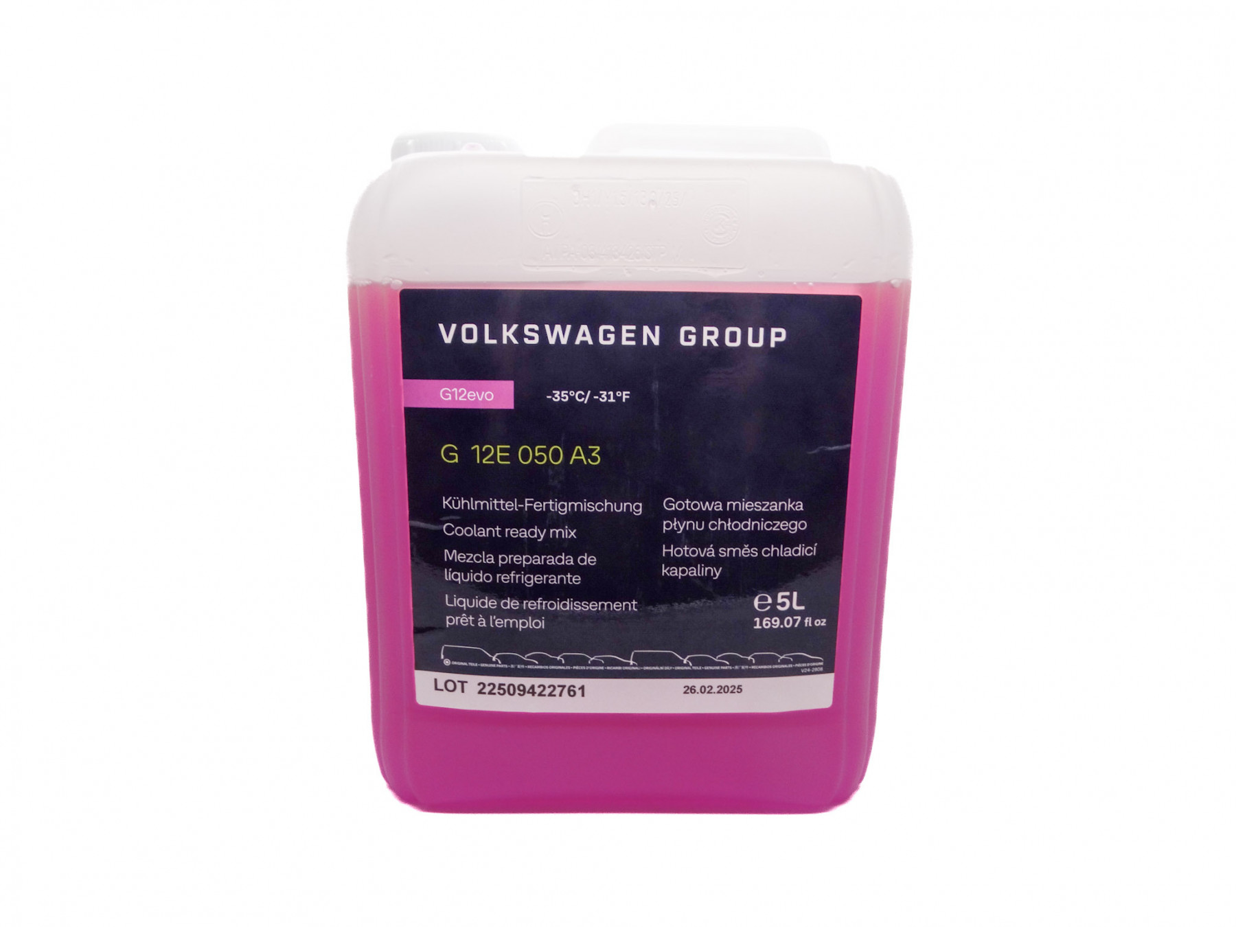 Original VW Audi Kühlmittel G12 evo (G13) Kühlerfrostschutz Fertigmischung 5L