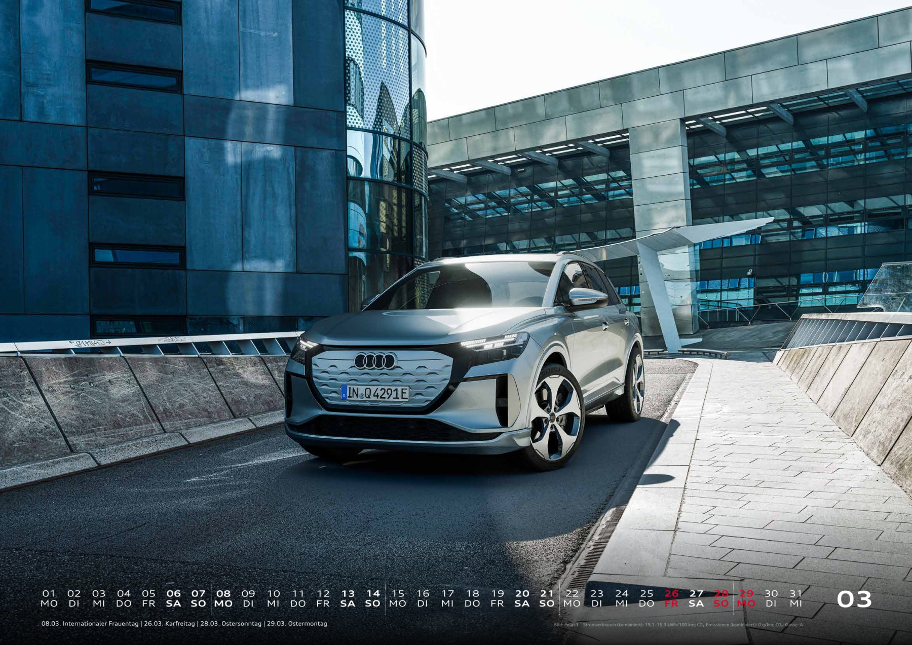 Wandkalender Fotokalender 2027 mit Audi Motiven Calender Bürokalender 59x42 cm