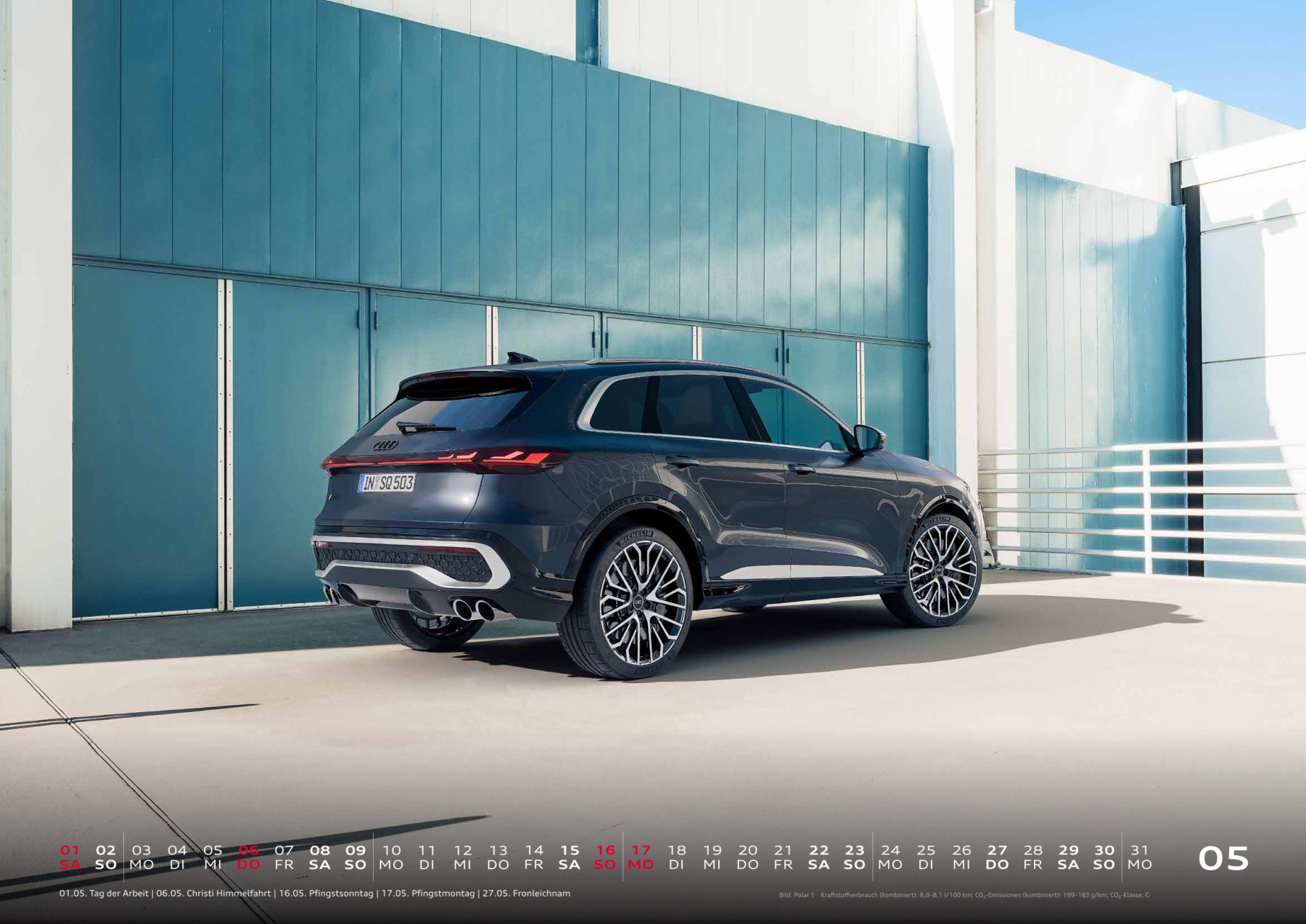 Wandkalender Fotokalender 2027 mit Audi Motiven Calender Bürokalender 59x42 cm
