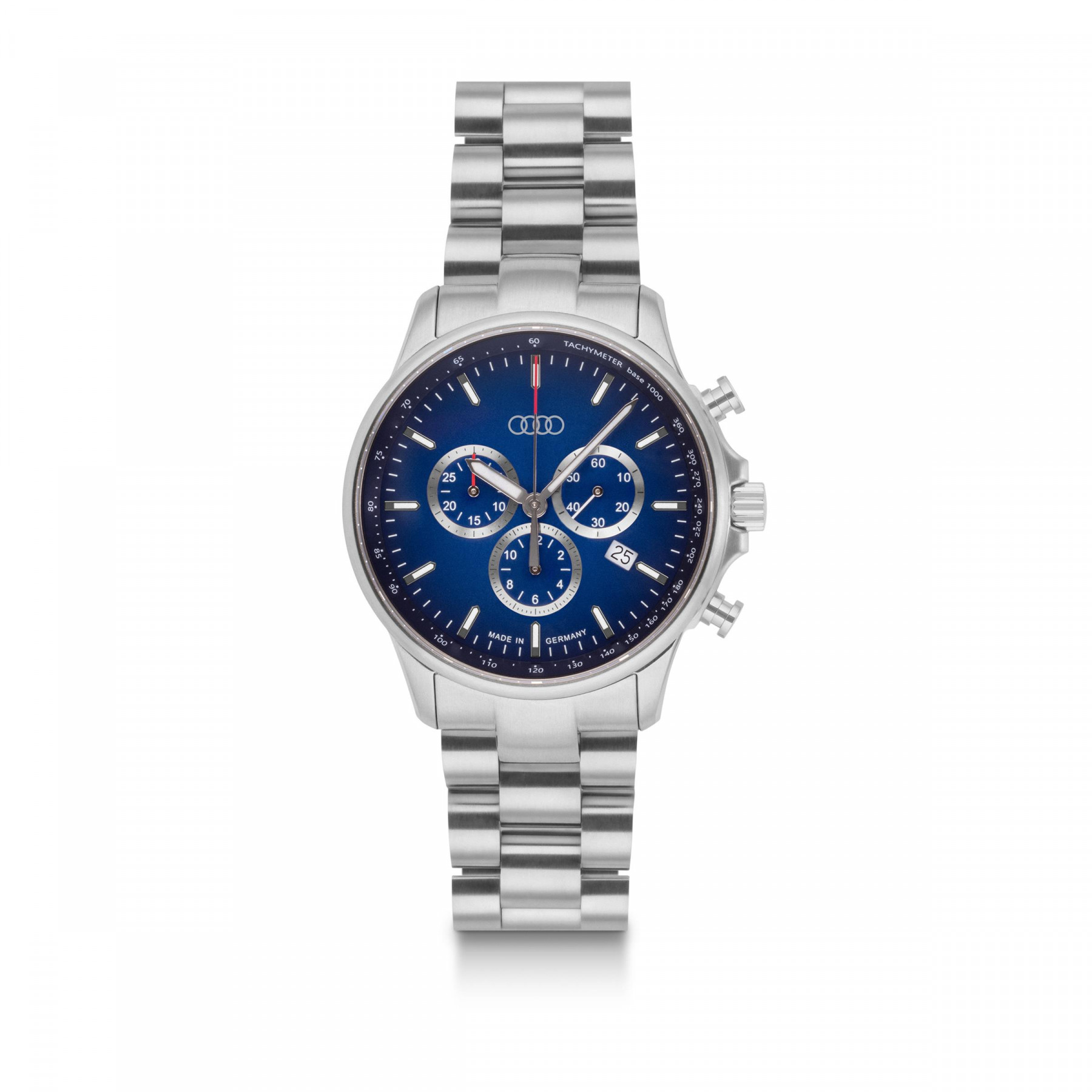 Audi Chronograph UhrArmbanduhr  Edelstahl Herren silber blau 3102500300