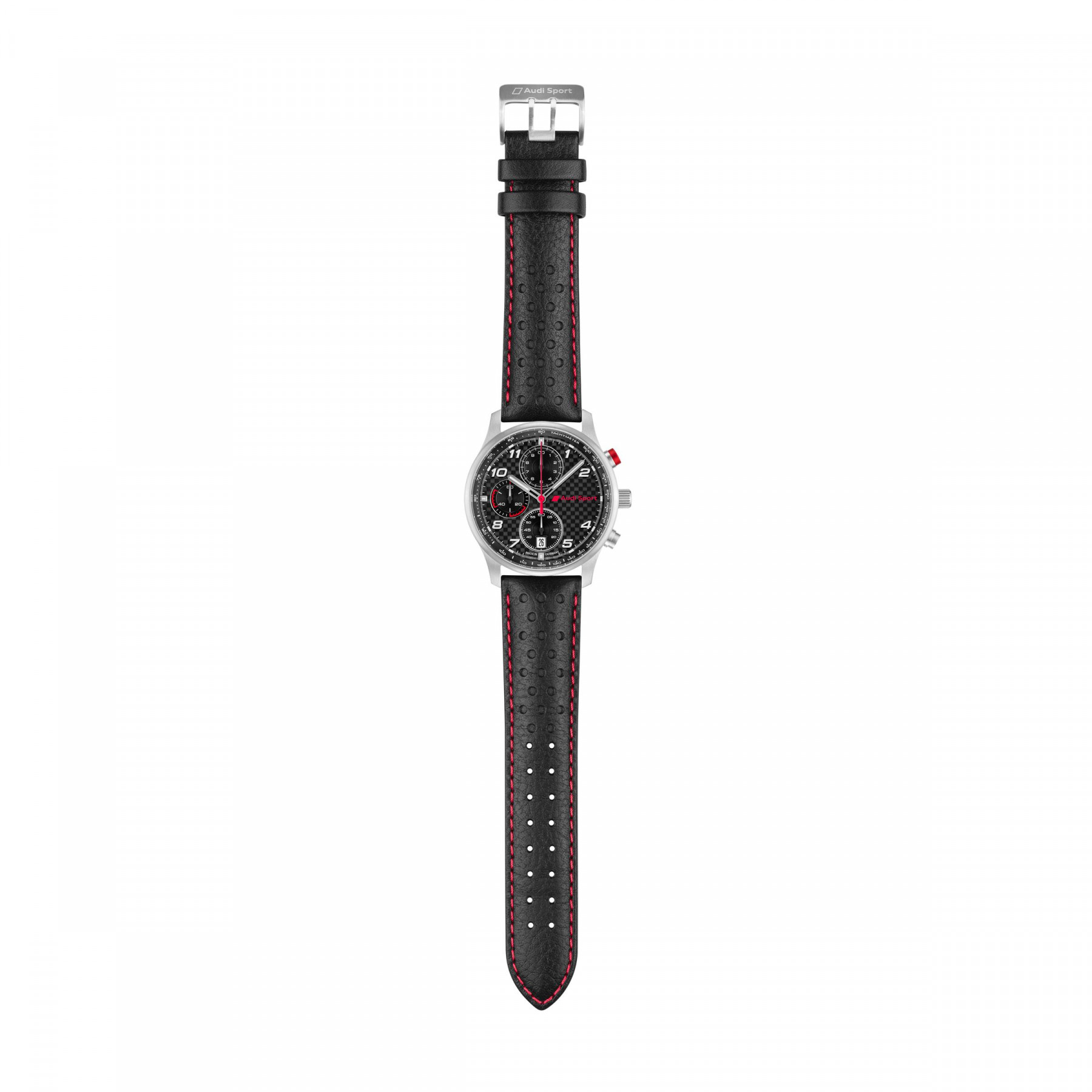 Audi Sport Chronograph Herren Edelstahl und Carbon silber schwarz 3102500500