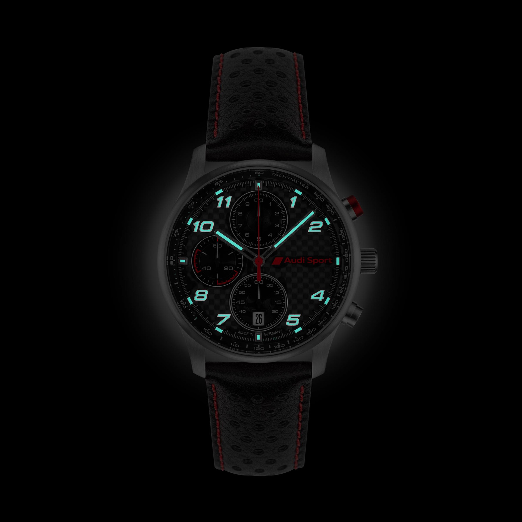 Audi Sport Chronograph Herren Edelstahl und Carbon silber schwarz 3102500500