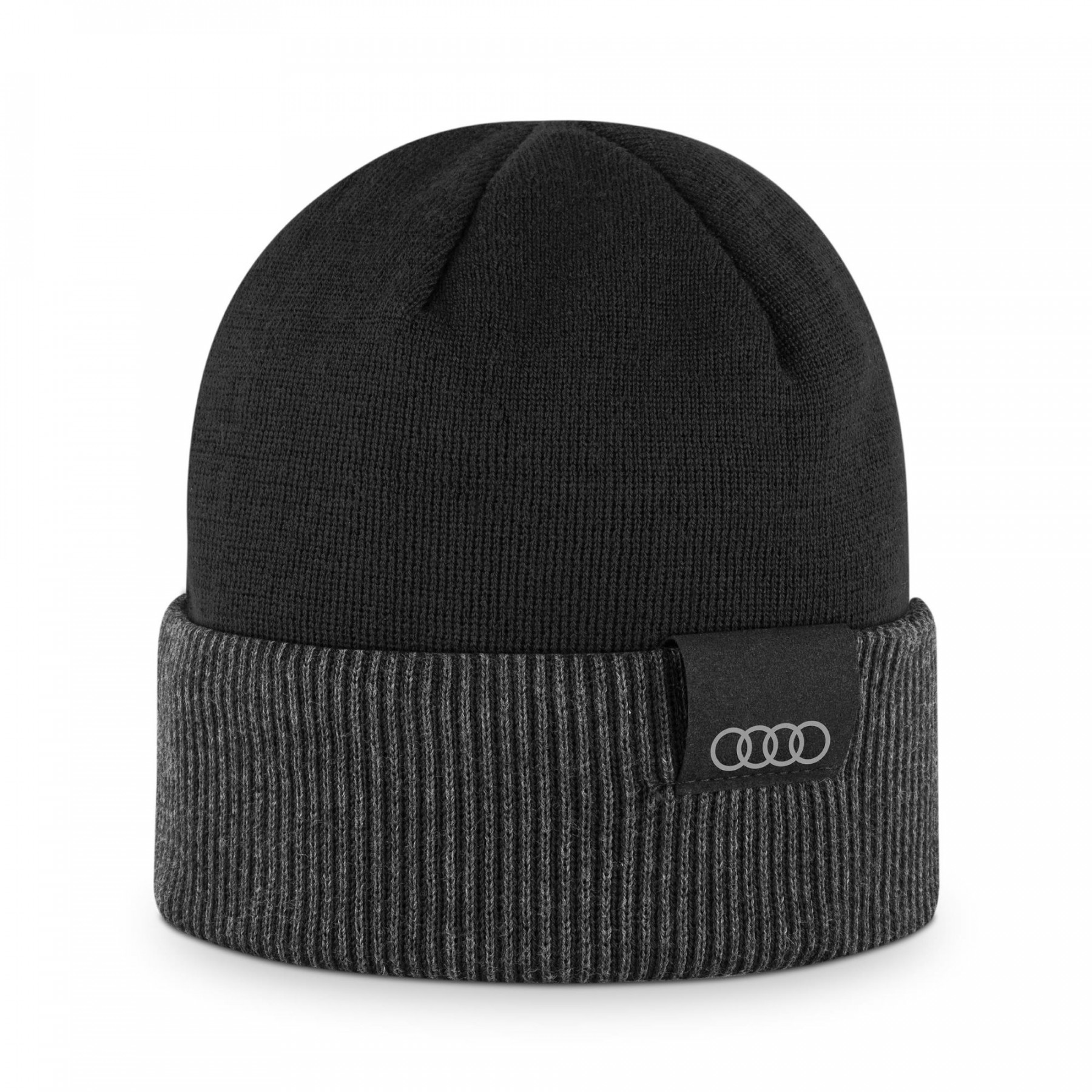 Audi Wende-Strickmütze Mütze Wintermütze Beanie schwarz grau 3132402100