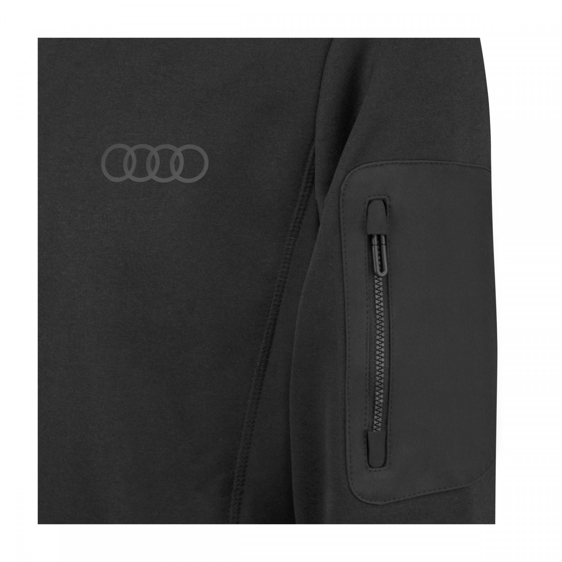 Audi Herren Fleecejacke Sweatjacke Fleece Jacke Audi Ringe 3D Druck schwarz