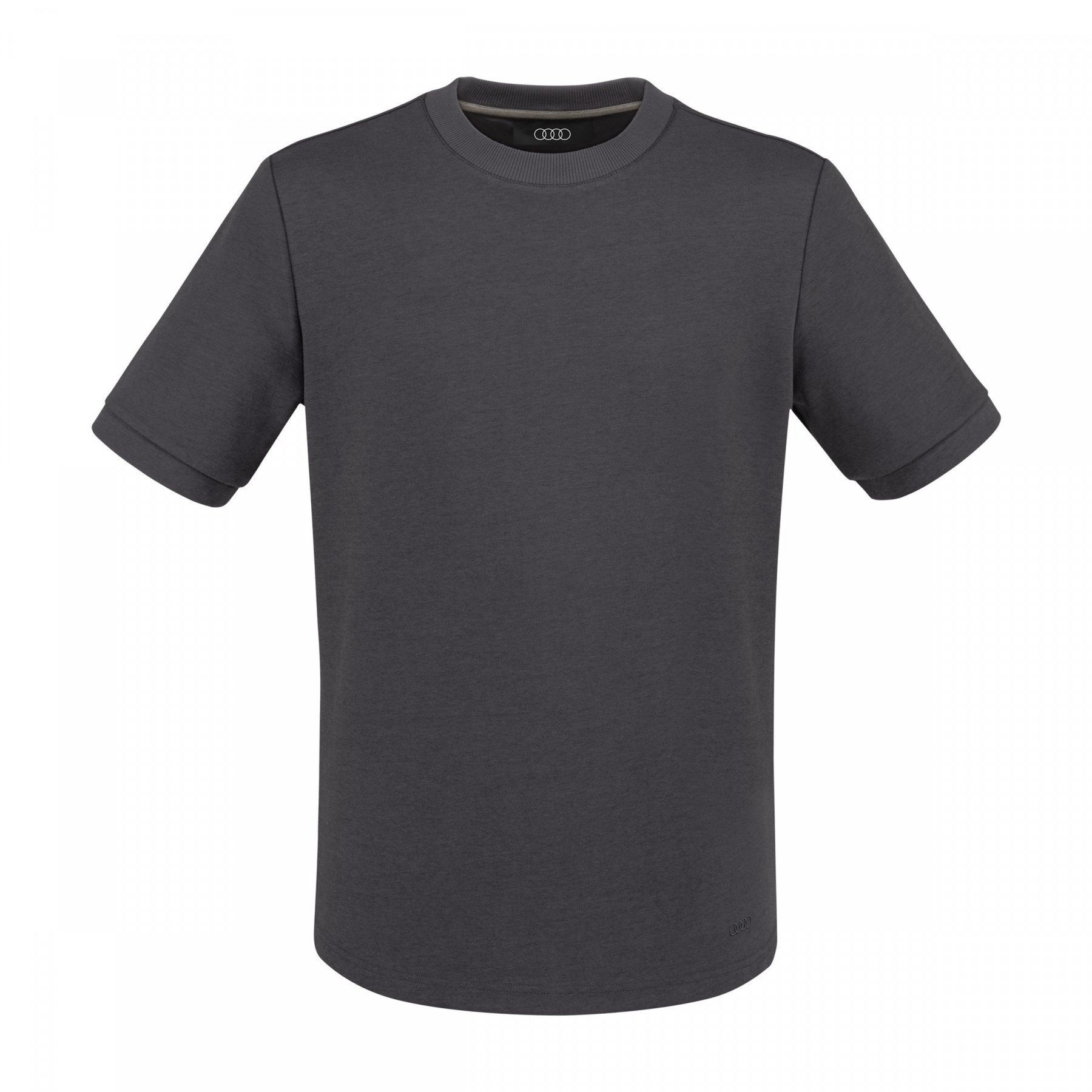 Audi Herren T-Shirt Kurzarm Rundhals 3D Ringe dunkelgrau