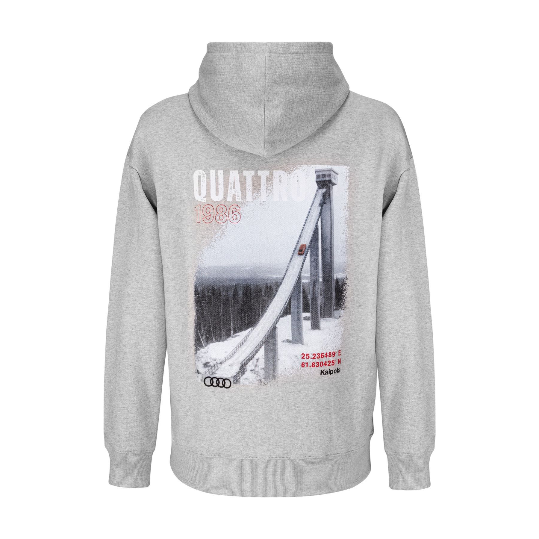 Original Audi Kaipola 86 Hoodie Kapuzenpullover unisex grau