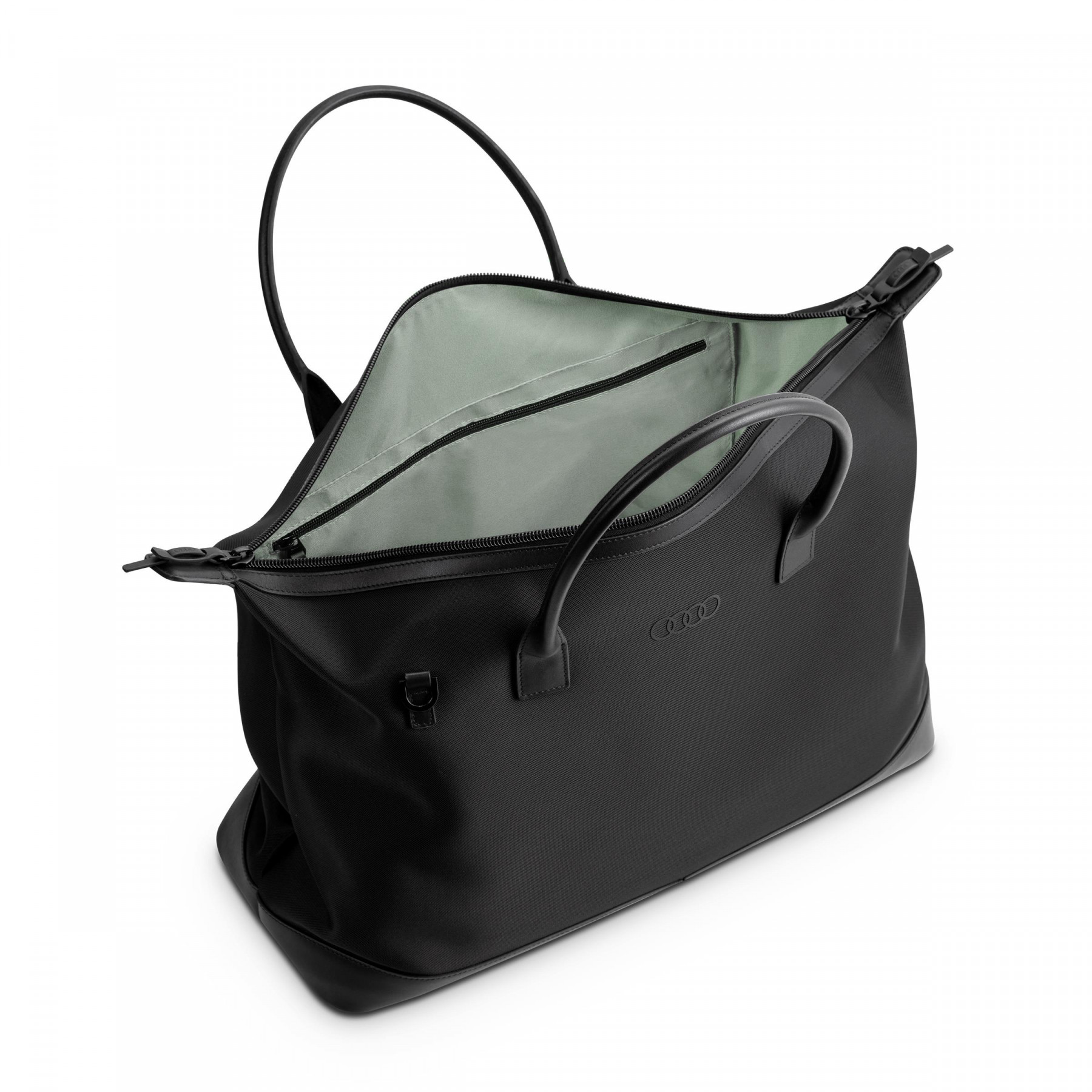 Audi Reisetasche Weekender in schwarz mit edlen Leder Details 3152500800