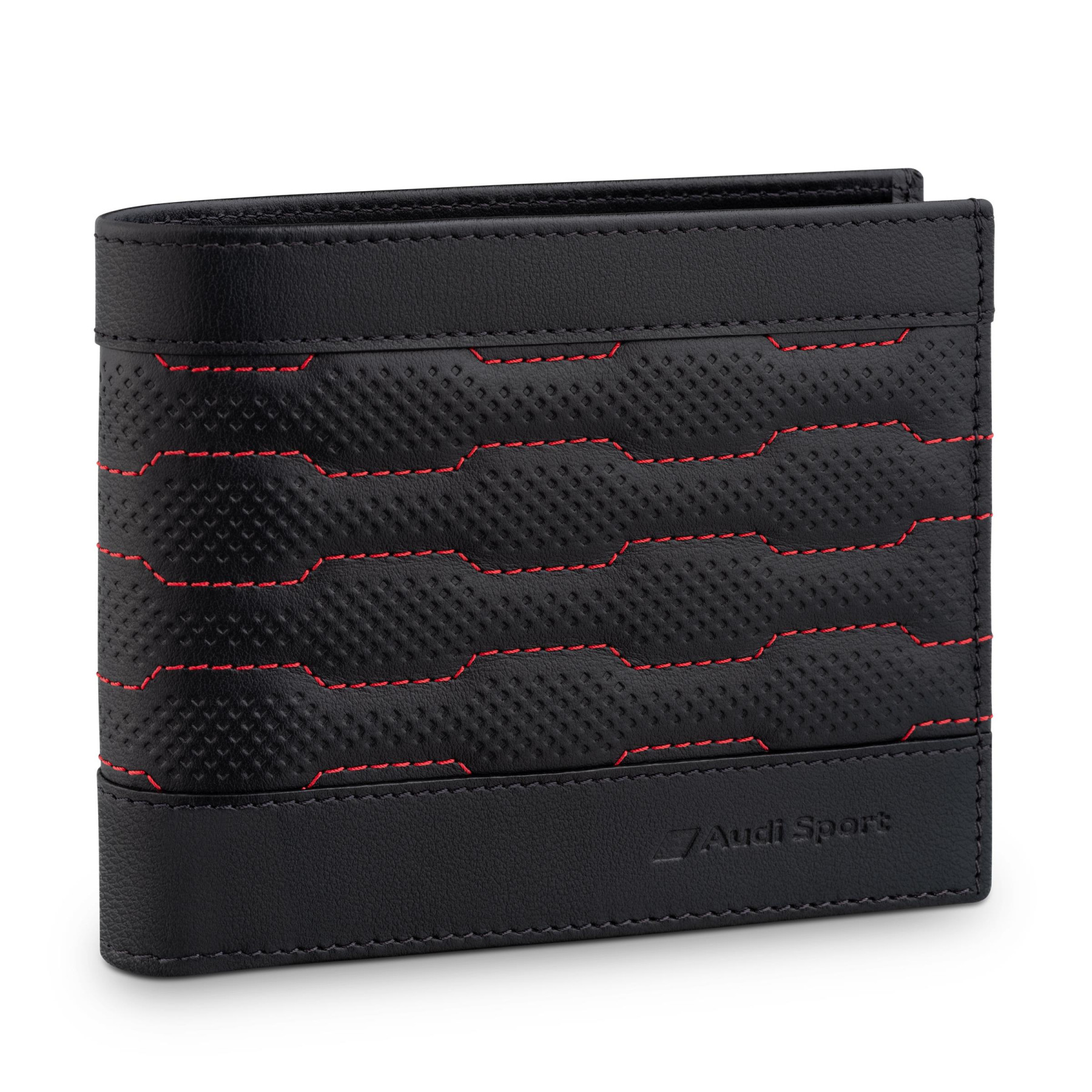 Audi Sport Geldbörse Portemonnaie Leder Herren RFID schwarz rot 3152600900