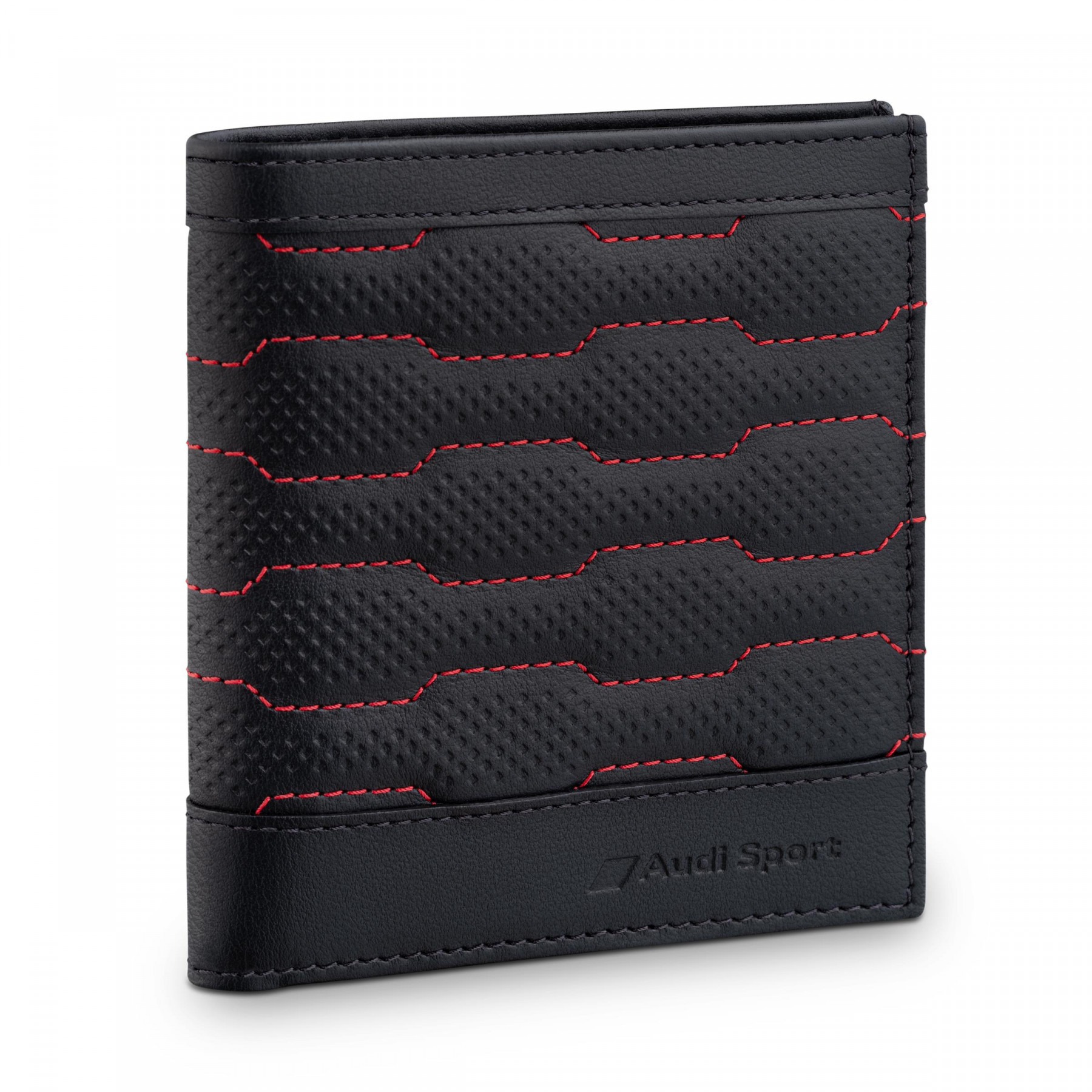 Audi Sport Minibörse Geldbörse Portemonnaie Leder Herren schwarz rot 3152601000