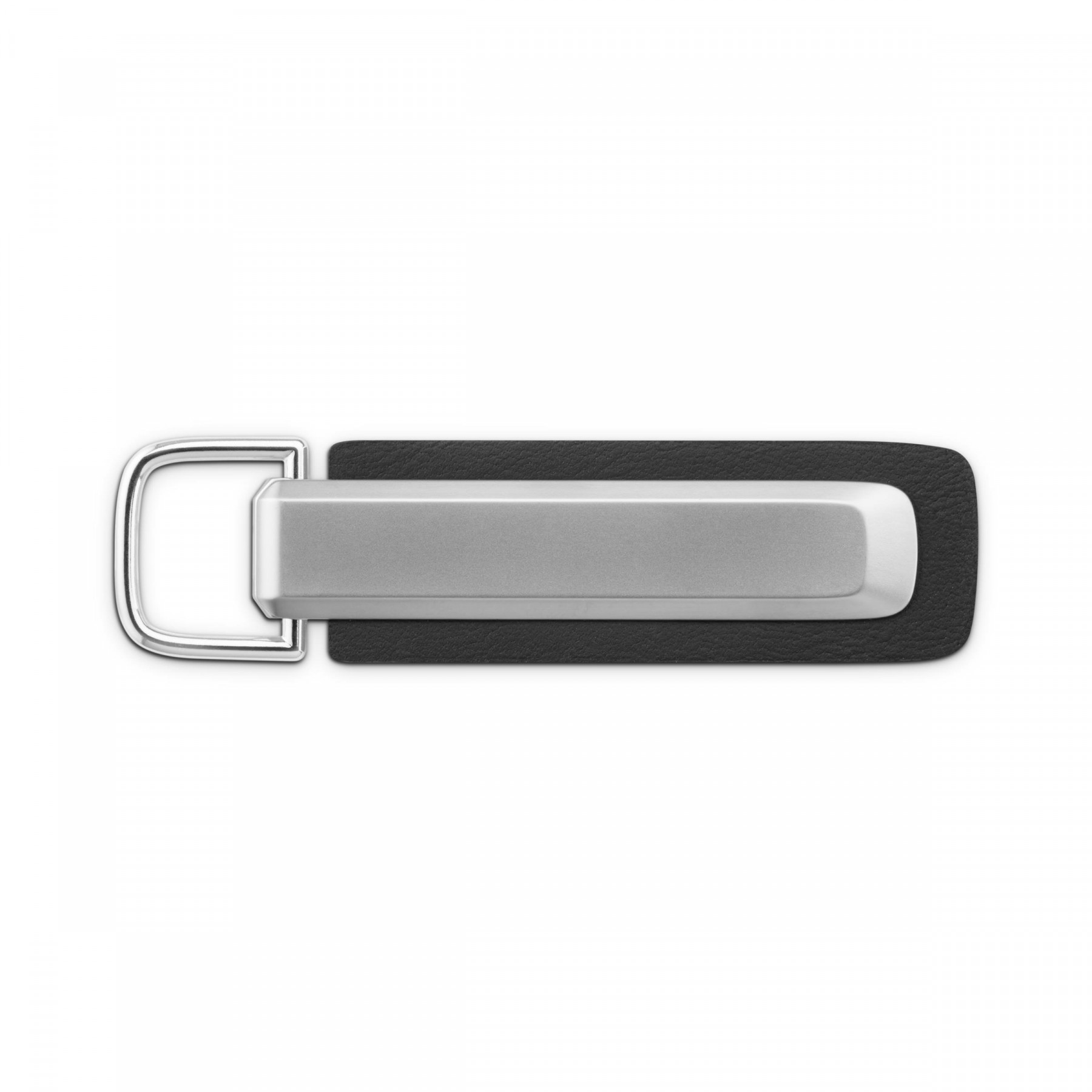 Audi Schlüsselanhänger Metall Valcona-Leder Audi-Ringe silber schwarz 3182500100