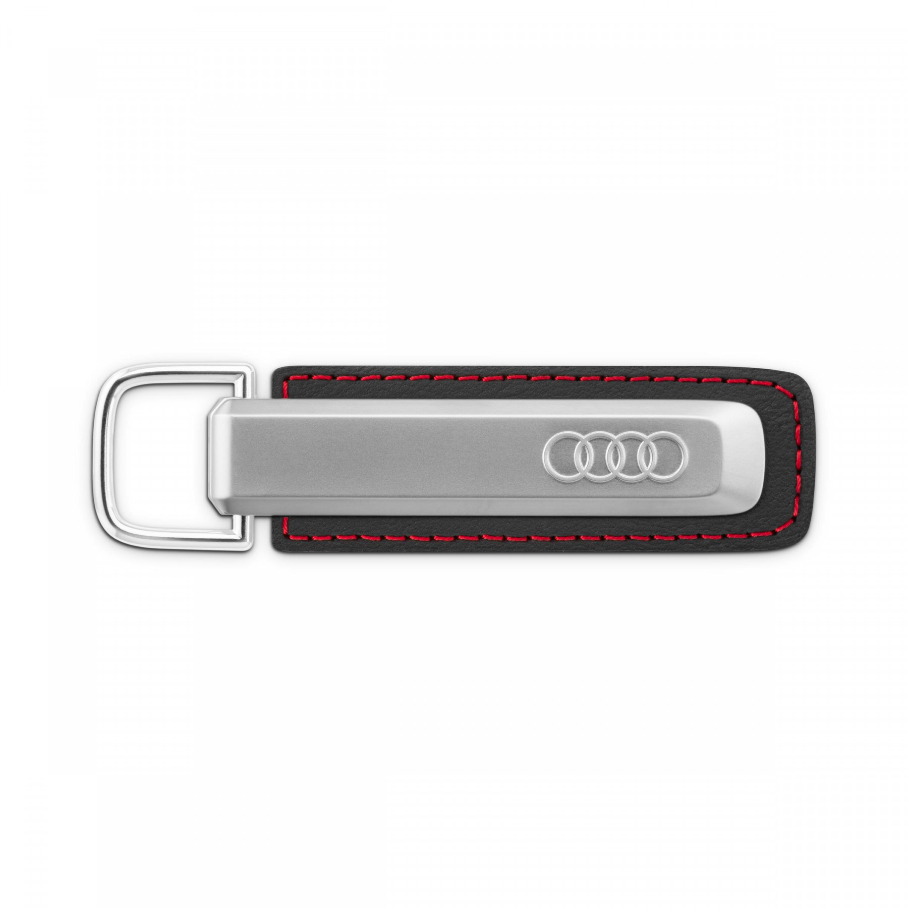 Audi Schlüsselanhänger S Metall Valcona-Leder silber schwarz 3182500200