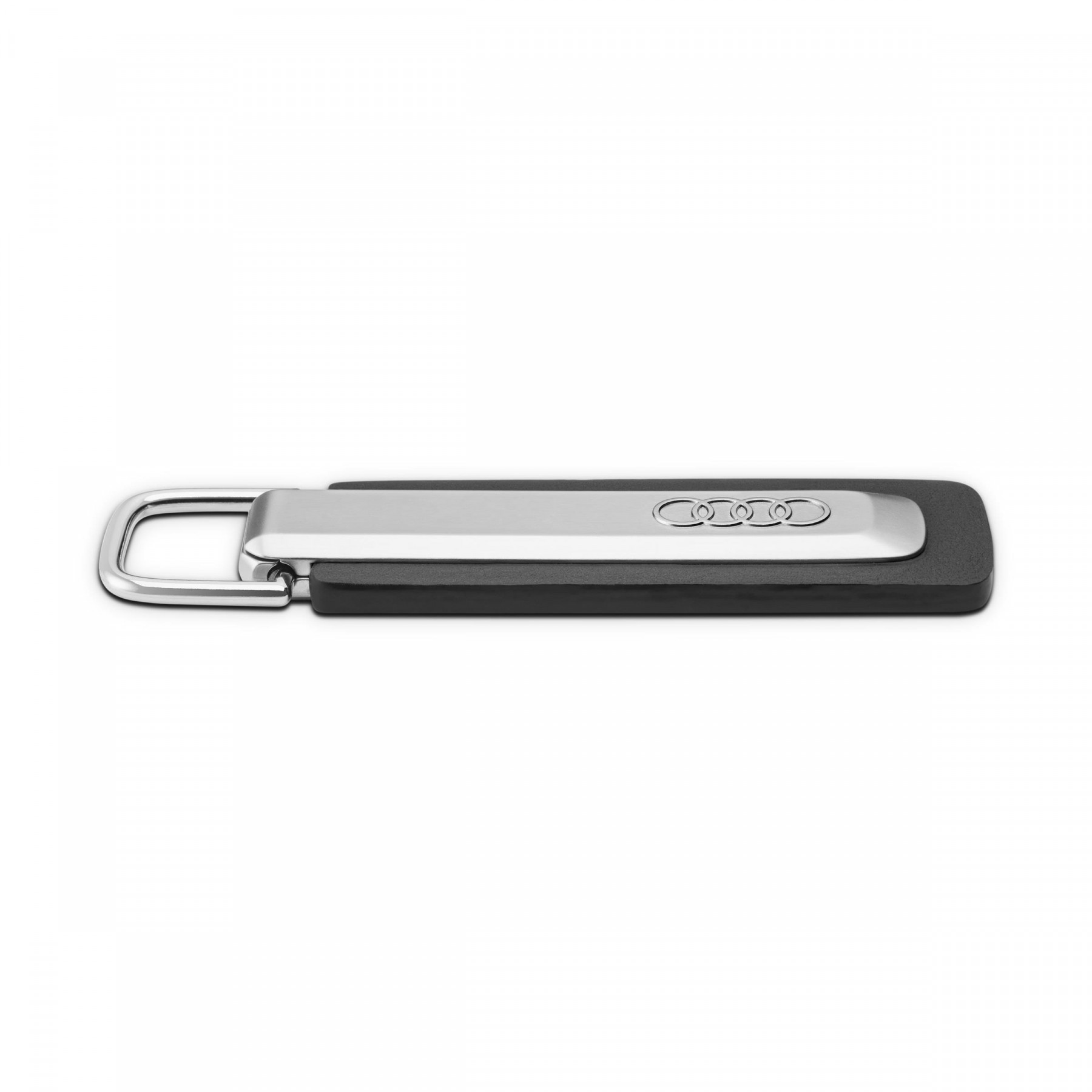 Audi Schlüsselanhänger Q3 Metall Valcona-Leder silber schwarz 3182501000