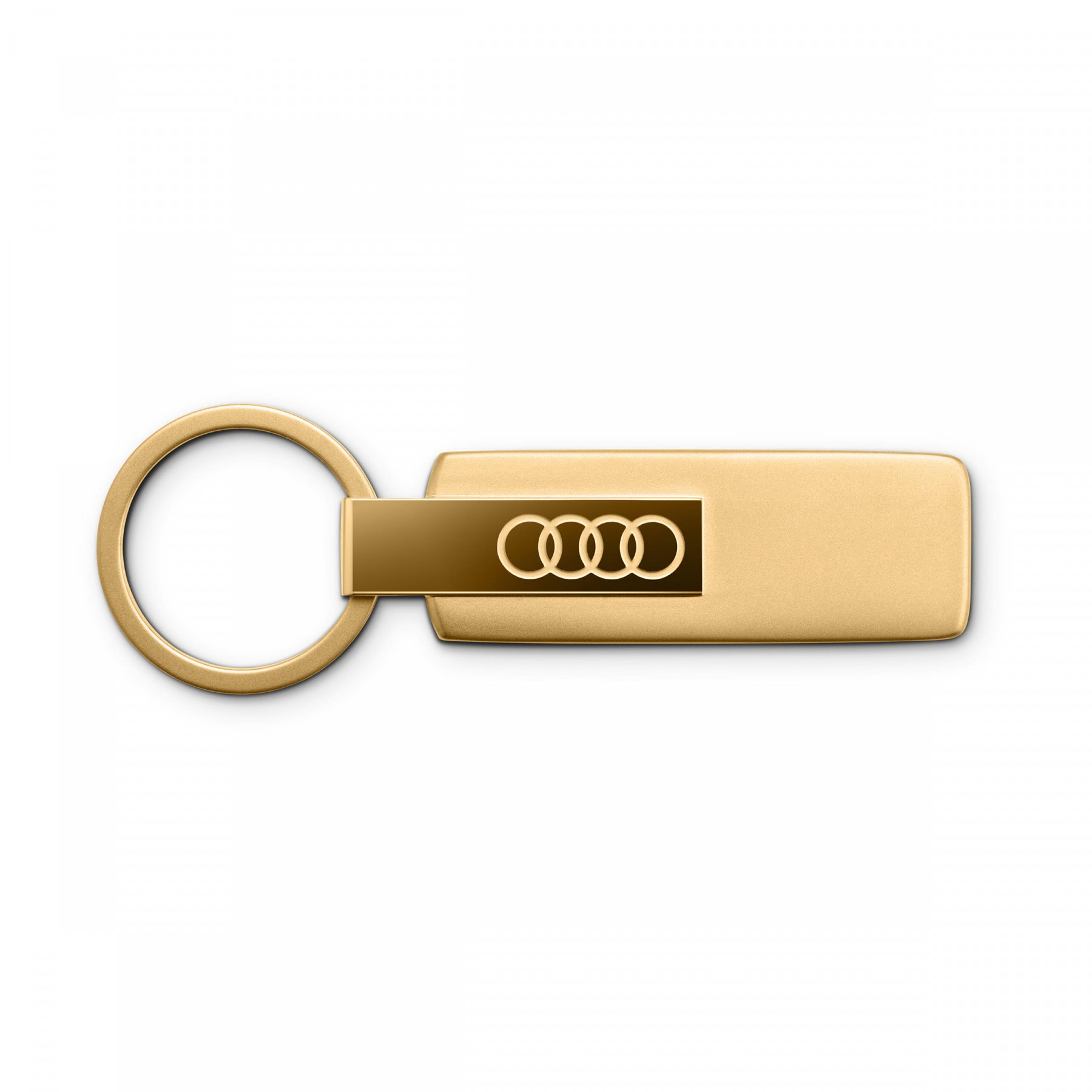 Audi Schlüsselanhänger Audi Ringe Edelstahl matt und glänzend gold 3182501820