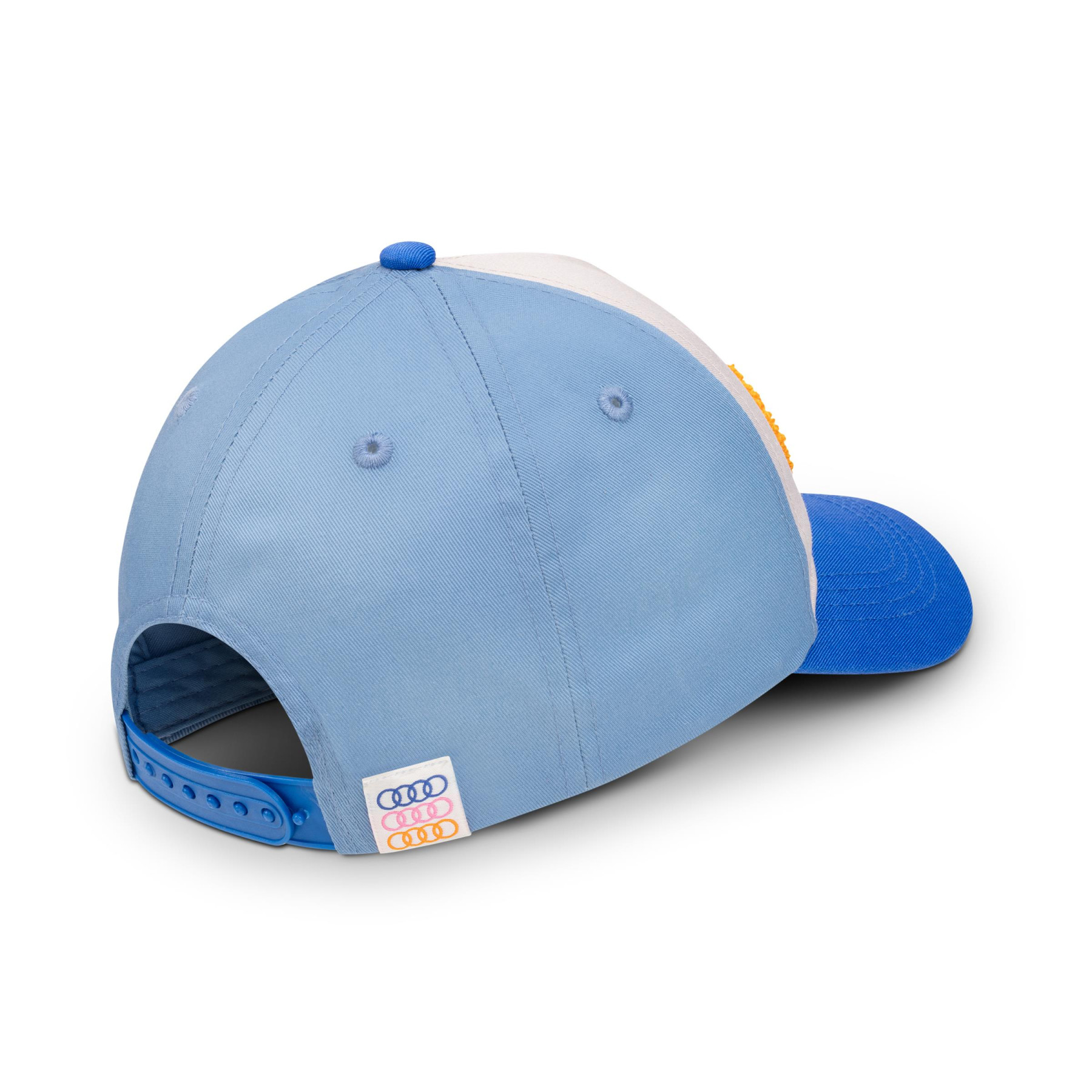 Audi Kinder Baseballcap Kappe Mütze 3D Audi Ringe Frotteestick blau 3202603200