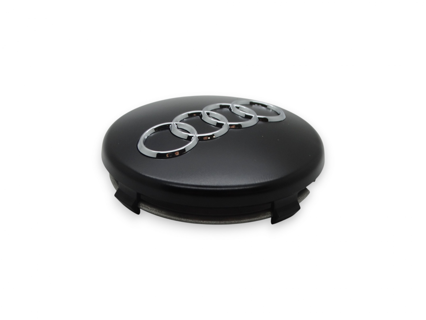 4x Original Audi Nabenkappe Deckel für Alufelge Schwarz Chromringe 4B0601170 LT7