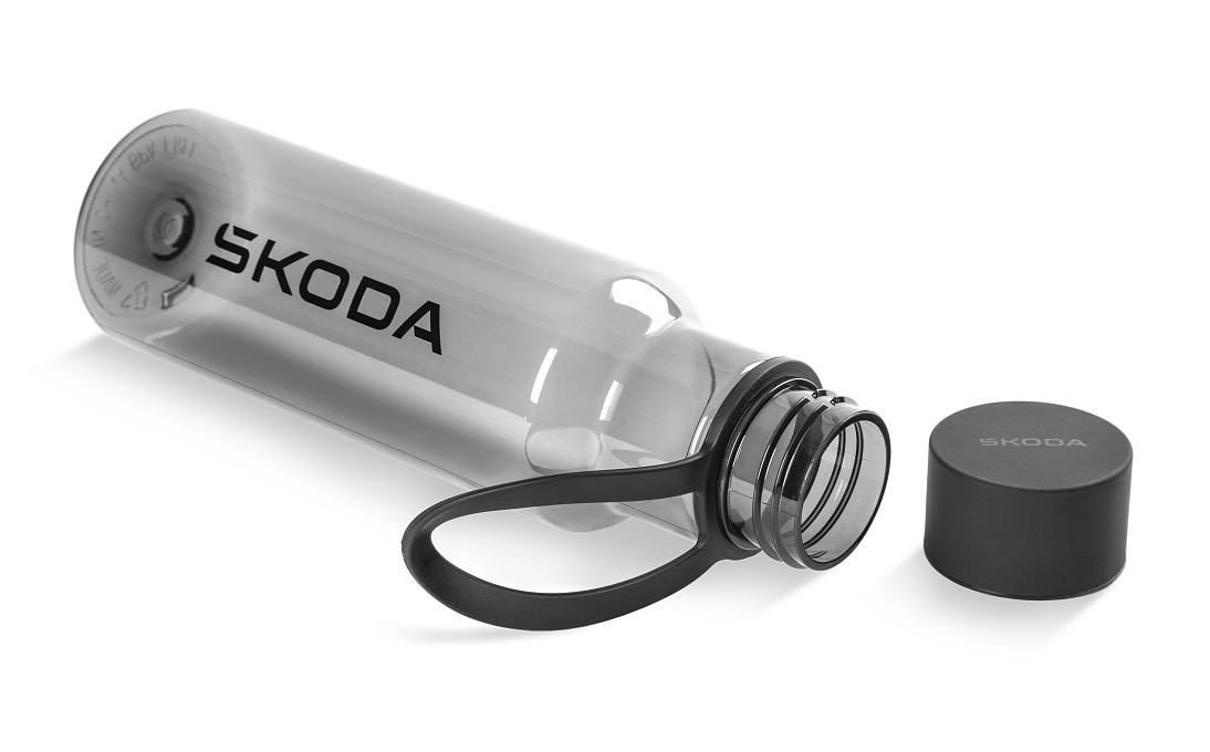Skoda Trinkflasche Wasserflasche Kunststoff BPA frei 600ml schwarz 6U0069601F