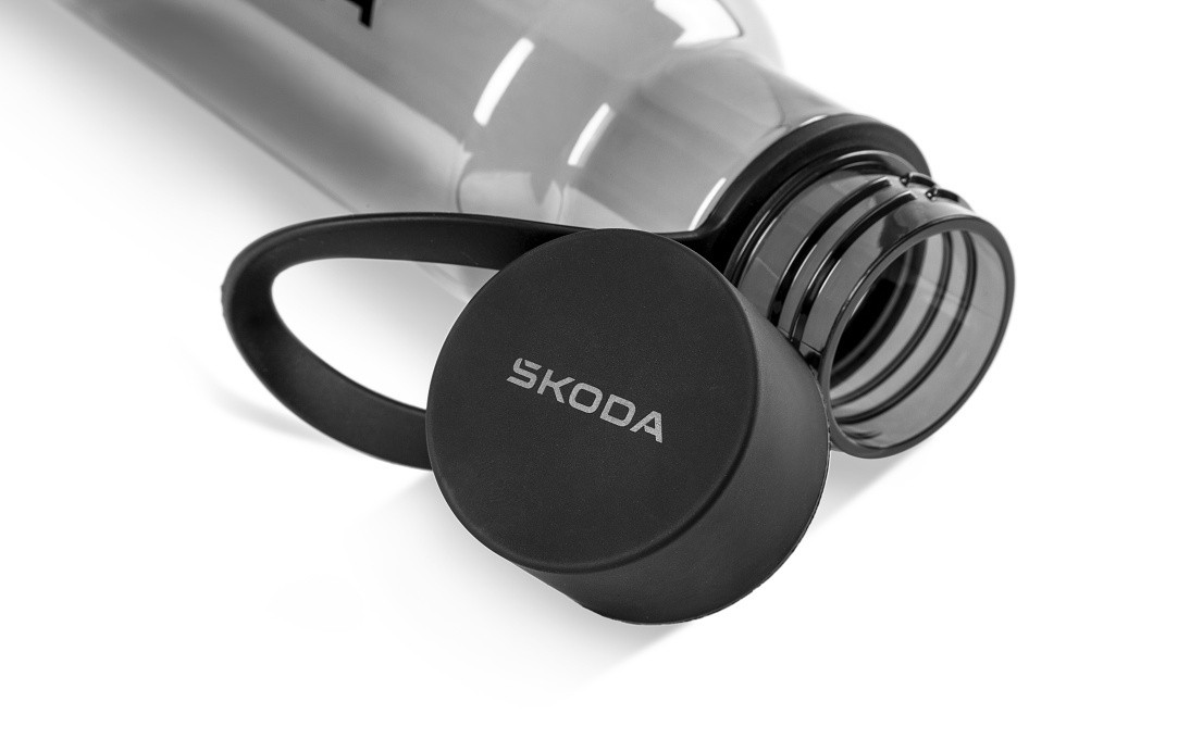 Skoda Trinkflasche Wasserflasche Kunststoff BPA frei 600ml schwarz 6U0069601F