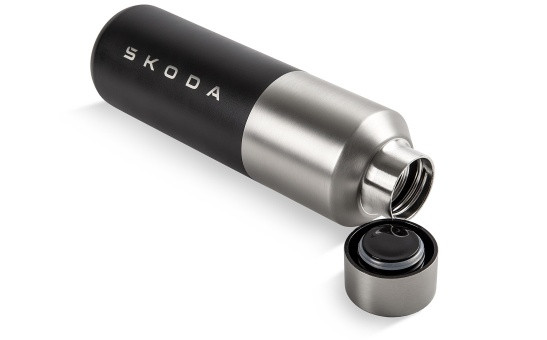 Skoda Thermosflasche Trinkflasche Edelstahl 500ml schwarz silber 6U0069604E