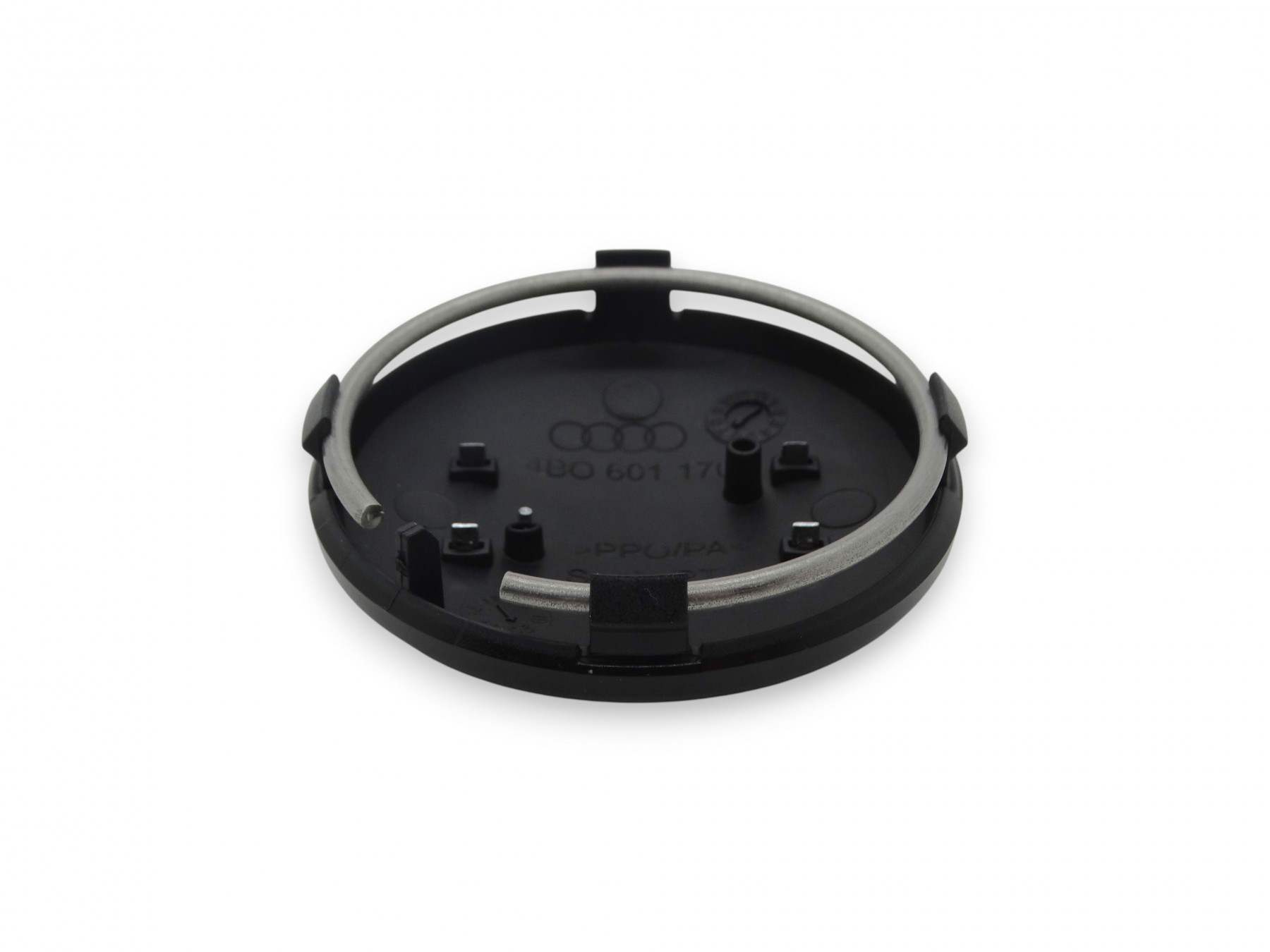 Original Audi Nabenkappe Deckel für Alufelge Schwarz Chromringe 4B0601170  LT7