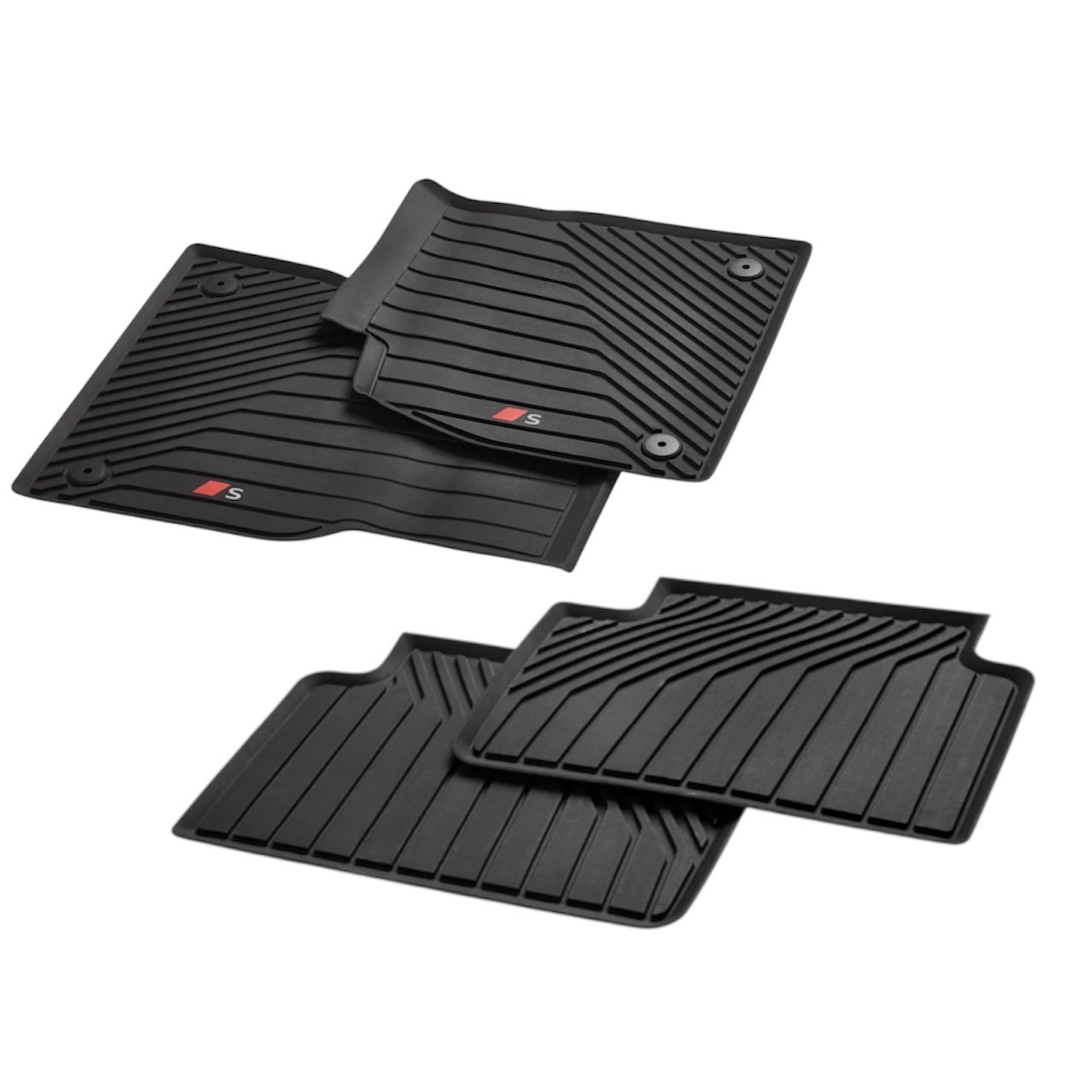 Original Audi A6 e-tron Gummimatten Gummifußmatten S-Logo schwarz vorne + hinten