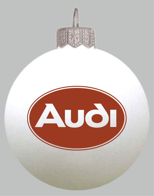 Audi Christbaumkugel Weihnachtskugel Baumschmuck Glas Audi Logo weiß rot