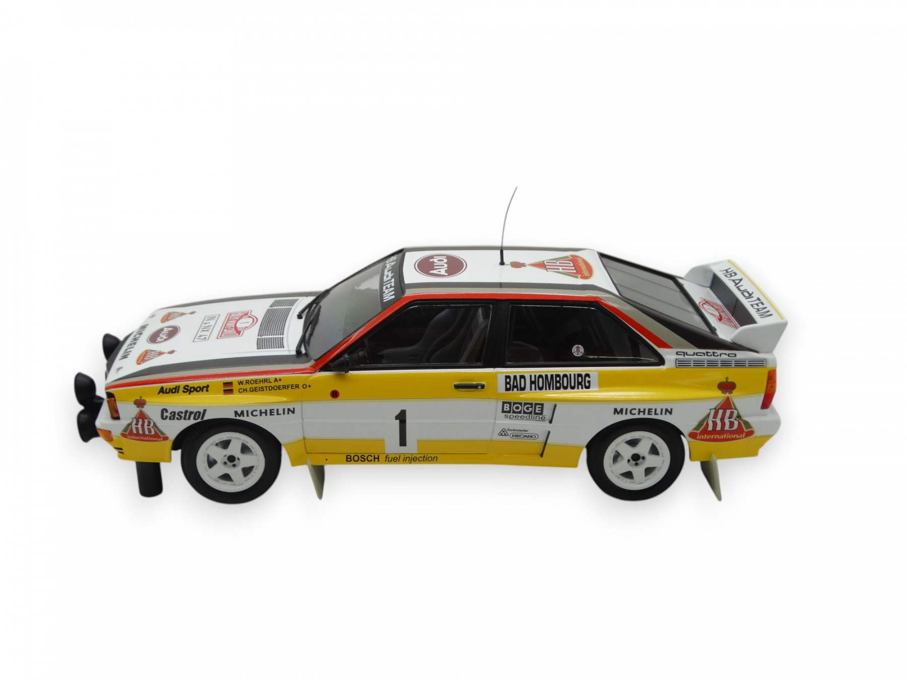Audi Rallye quattro Röhrl / Geistdörfer RMC 1984 Modellauto Miniatur 1:18
