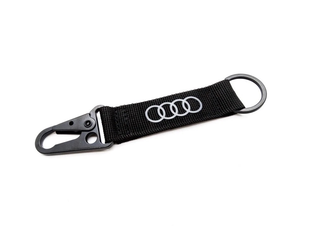 Audi Schlüsselanhänger Audi Ringe mit Karabiner Keyring schwarz weiß