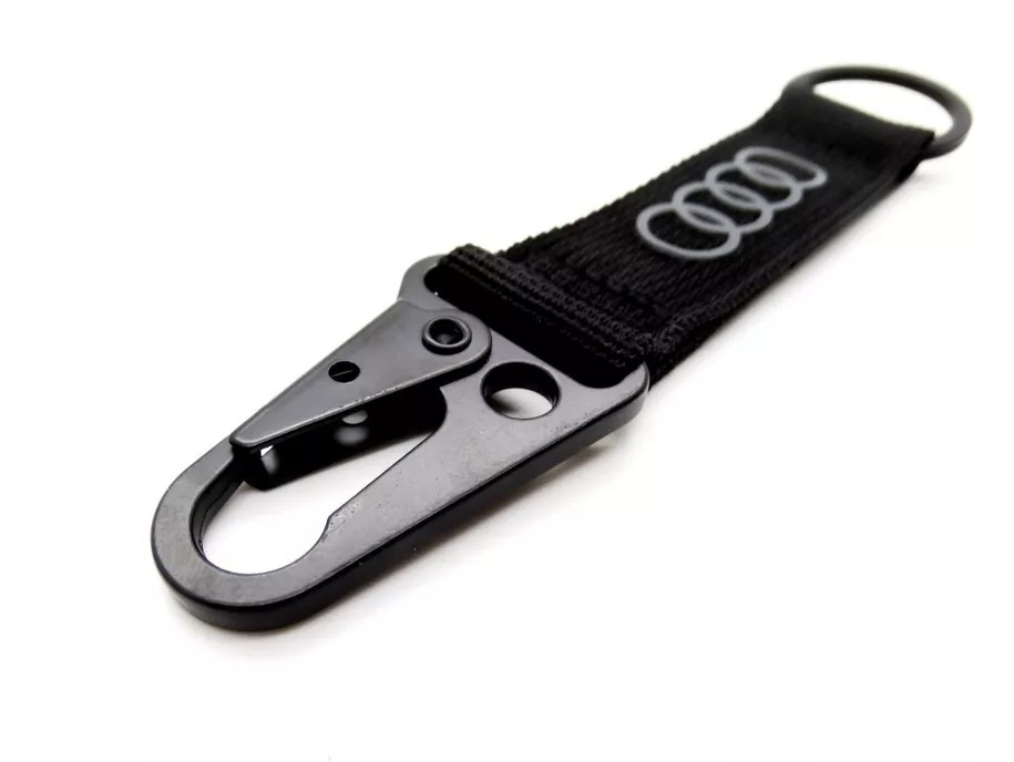 Audi Schlüsselanhänger Audi Ringe mit Karabiner Keyring schwarz weiß