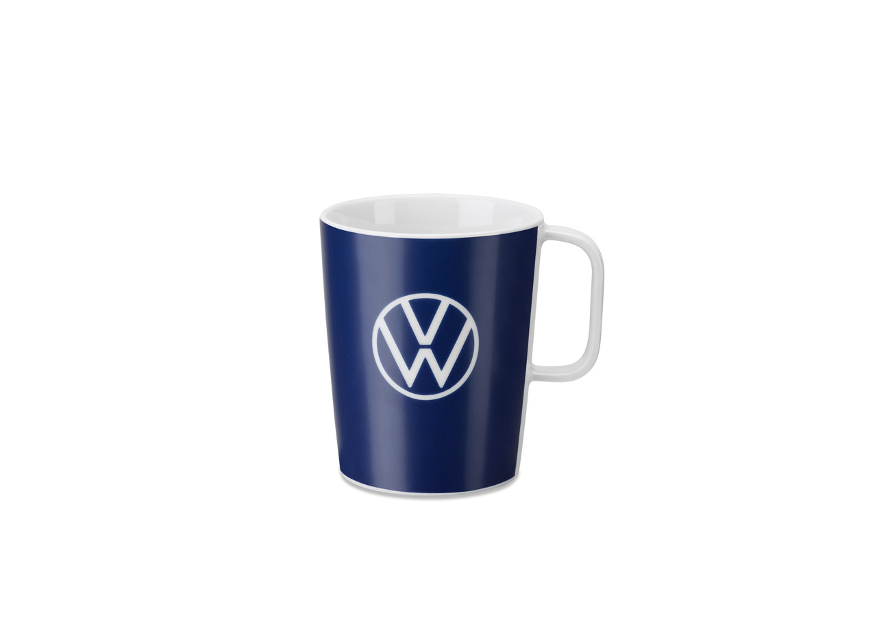 VW Tasse Becher Kaffeetasse Kaffeebecher Porzellanbecher blau weiß