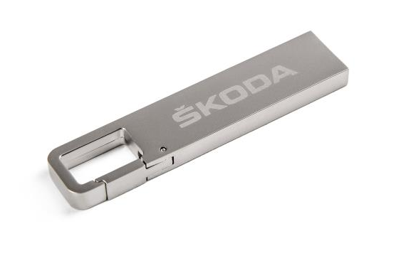 Skoda USB Stick 32GB Speicherstick mit Karabiner Metall Schriftzug 000087620P