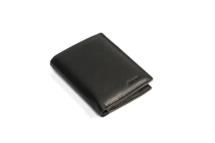 Skoda Geldbörse Portemonnaie Minibörse Softrindleder Leder schwarz MVF09-130
