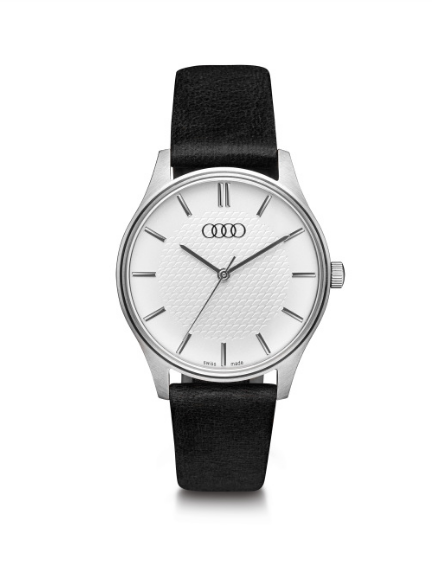 Audi Damenuhr Armbanduhr Uhr Damen Leder Edelstahl Silber Schwarz