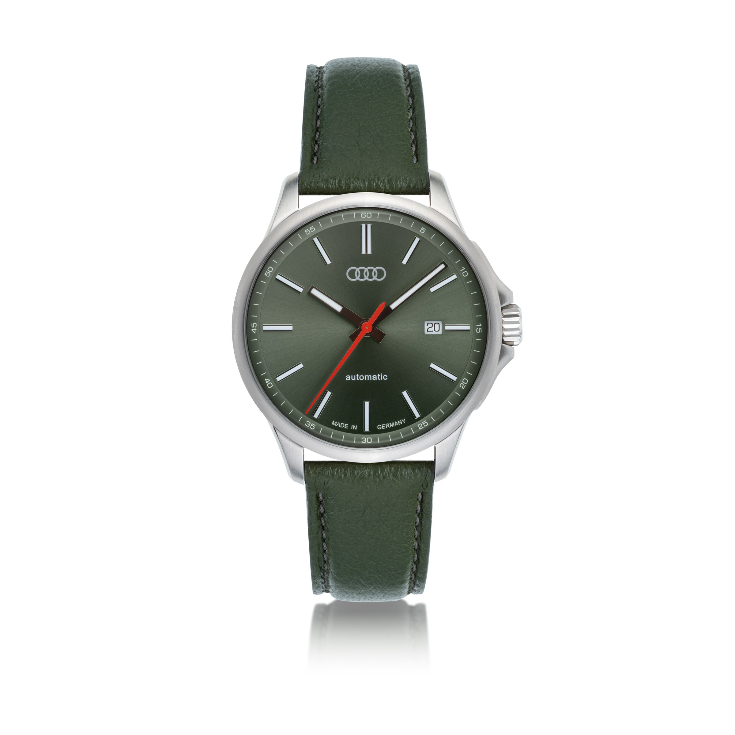 Audi Uhr Armbanduhr Automatikuhr wasserdicht silber graugrün 3102500100