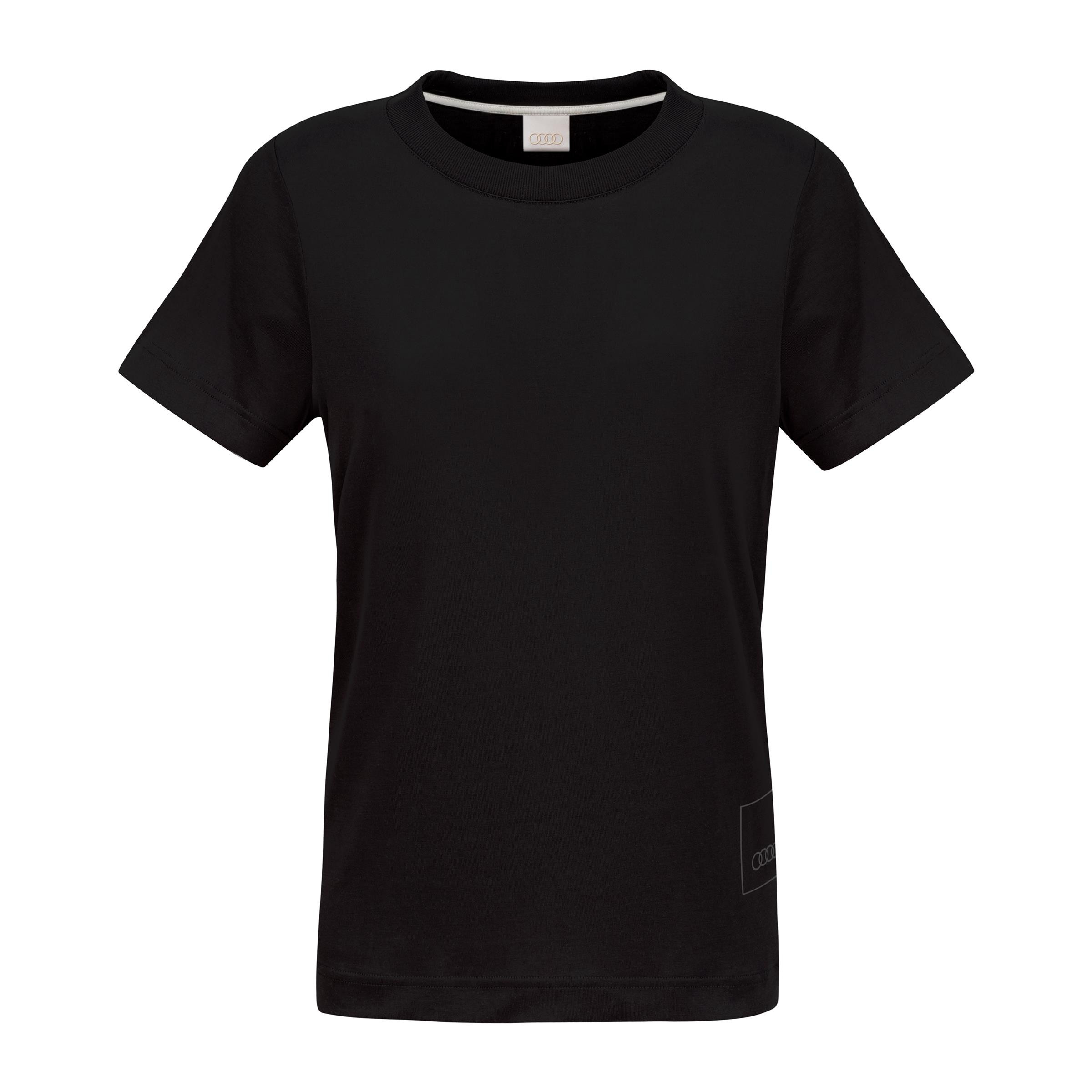 Audi Damen T-Shirt Audi Ringe schwarz Rundhalsausschnitt kurzarm XS S M L XL XXL