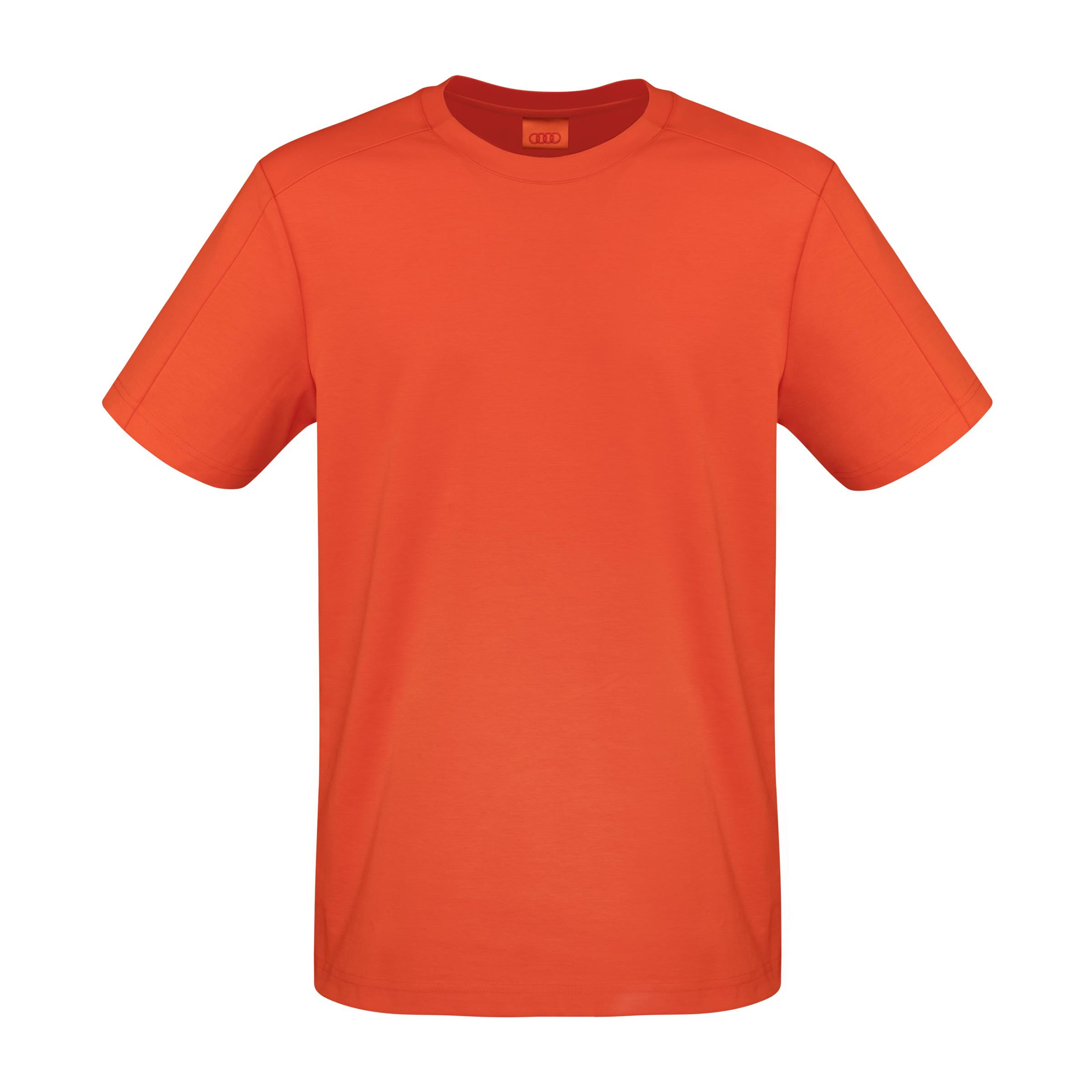 Audi Herren T-Shirt Audi Ringe Rundhals Kurzarm orange mit Cooling Funktion