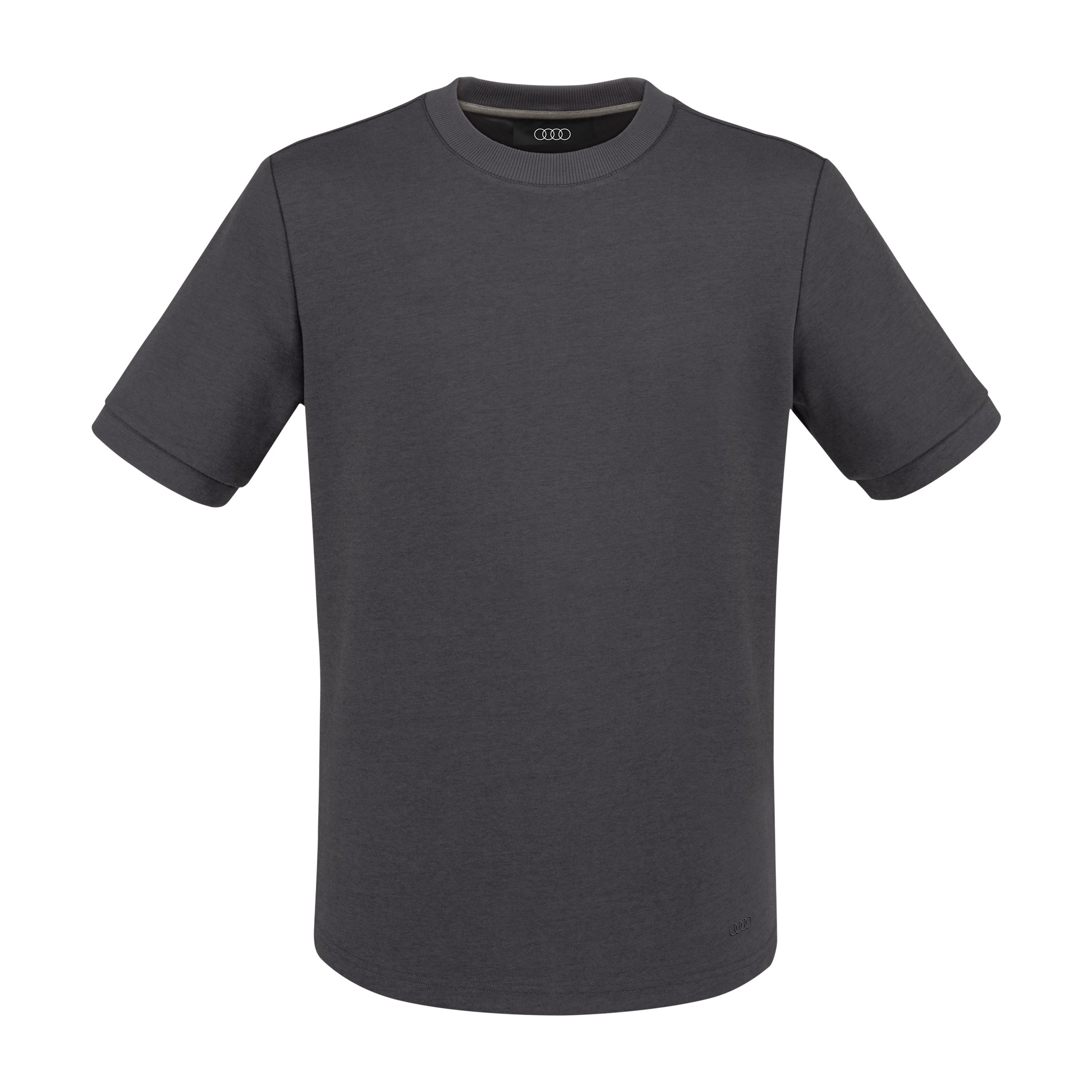 Audi Herren T-Shirt Kurzarm Rundhals 3D Ringe dunkelgrau