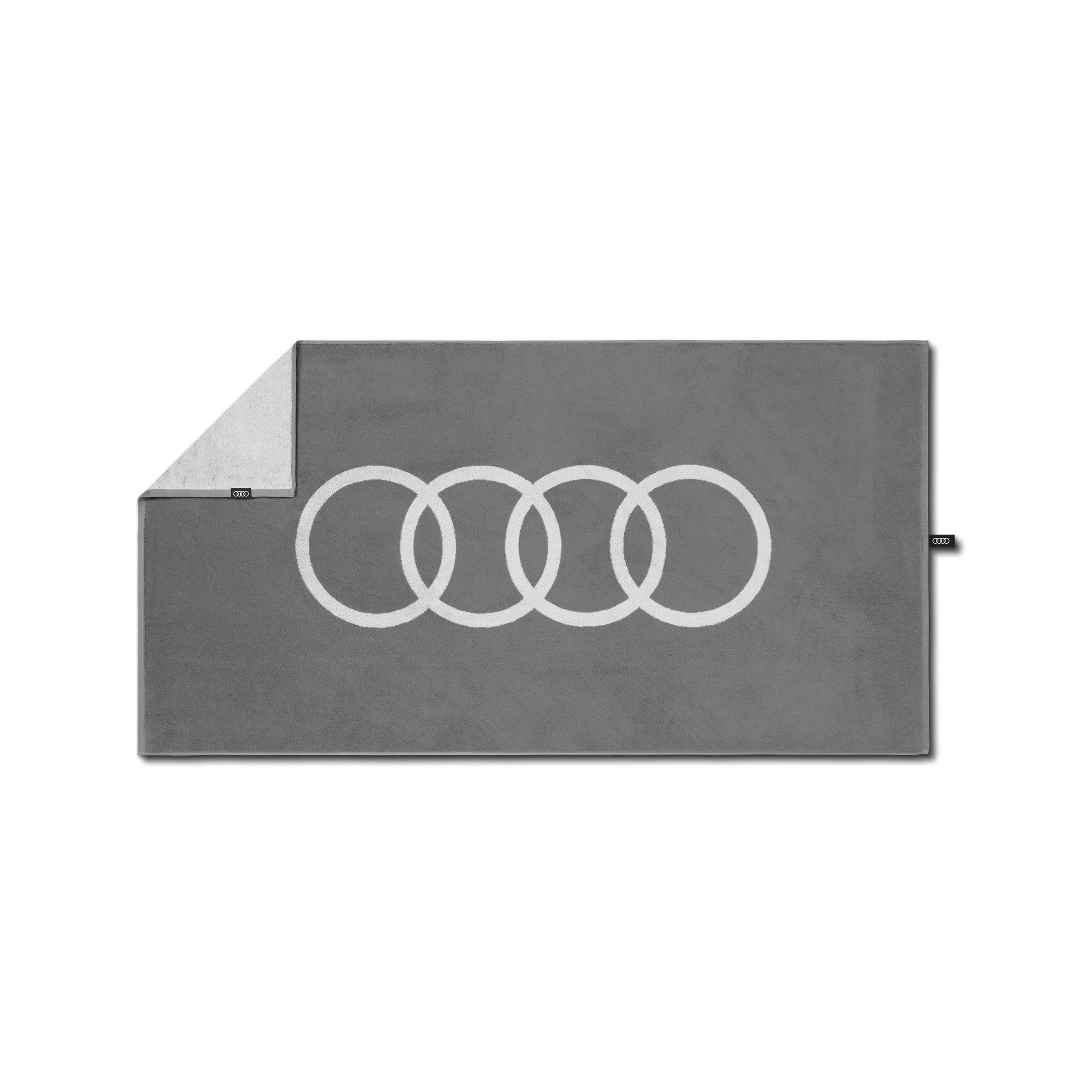 Audi Handtuch Badetuch Badehandtuch Audi Ringe hellgrau 50x100cm 3132501300