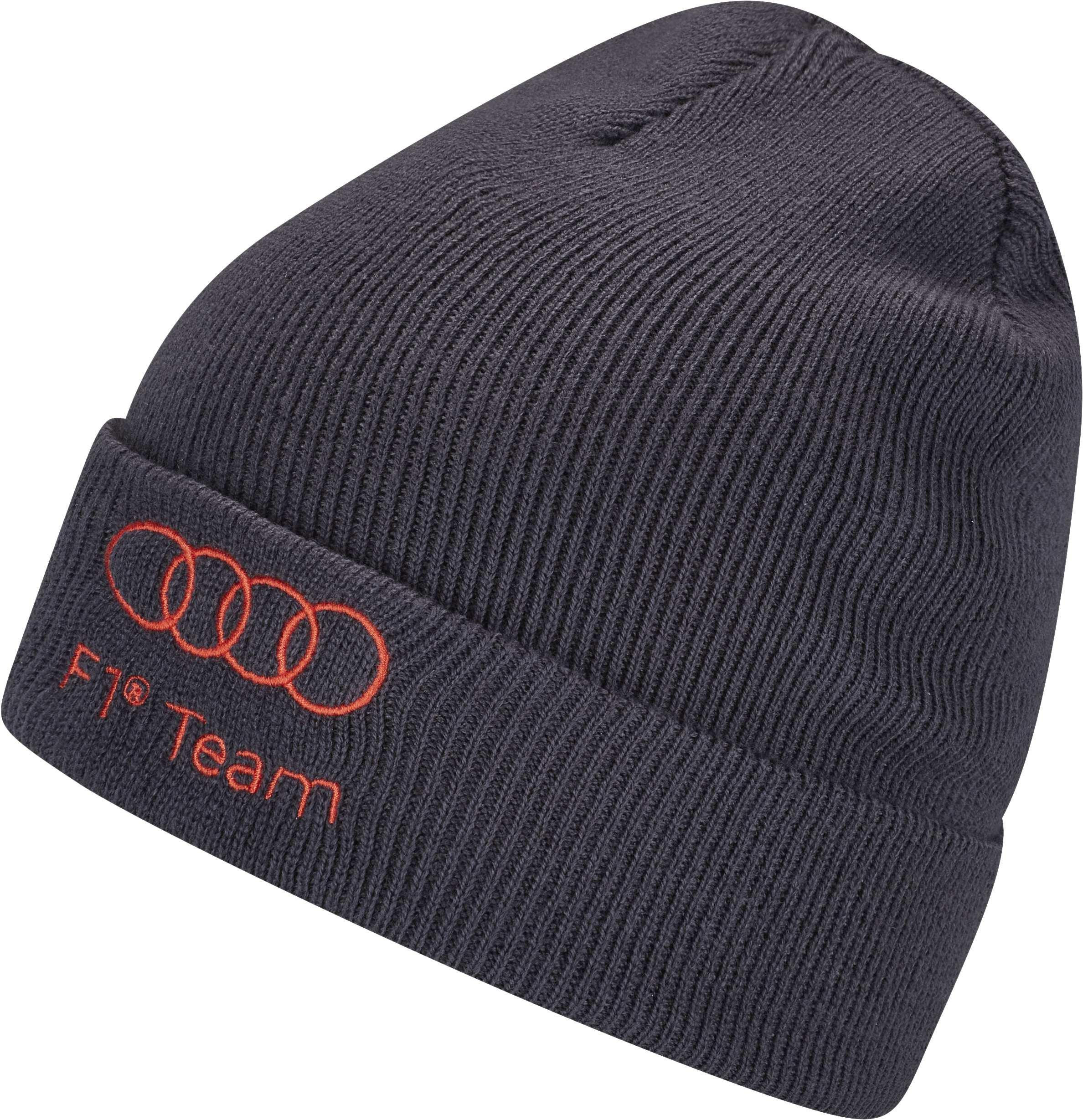 Audi Formel 1 Strickmütze Mütze Mechanics Beanie schwarz grau M, L
