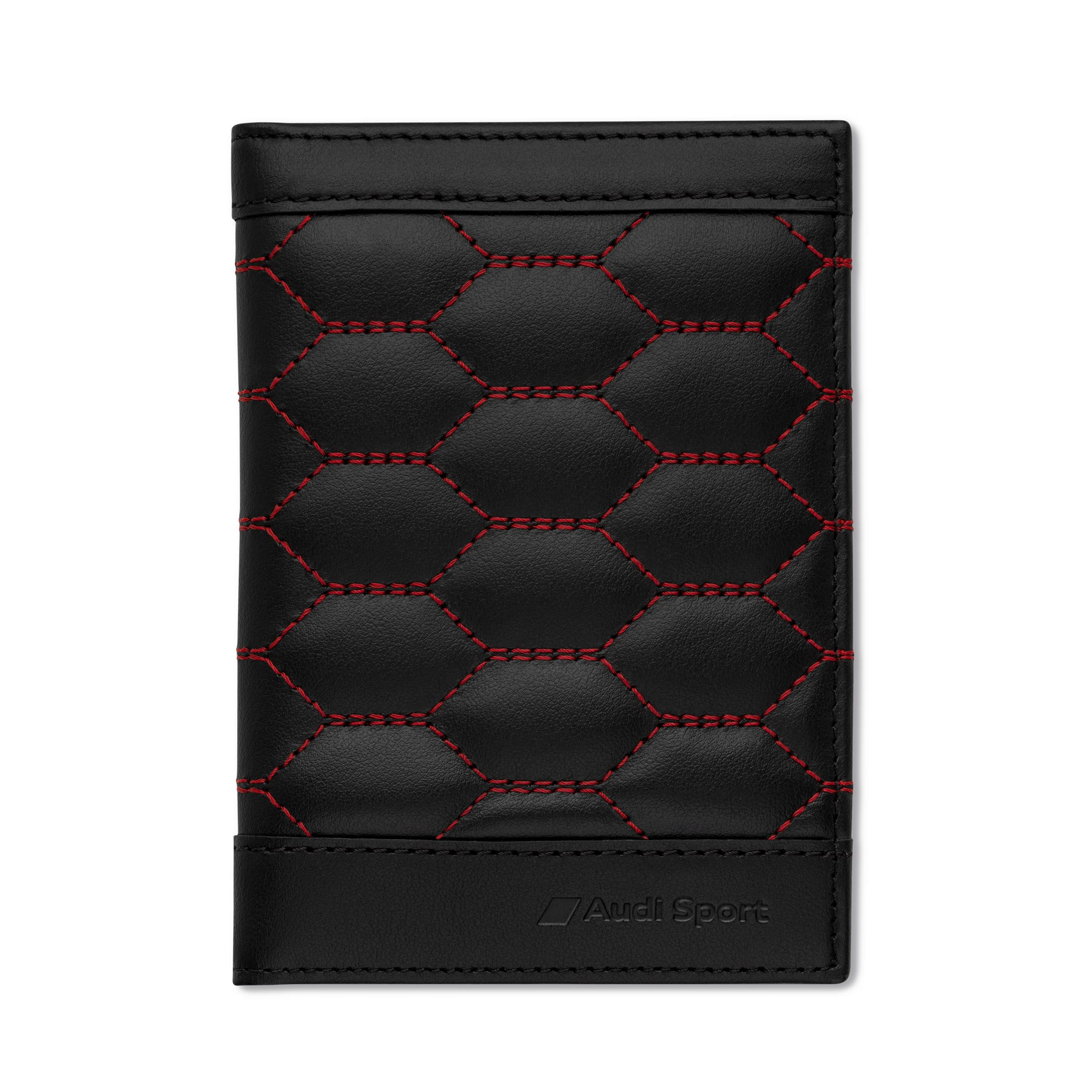 Audi Sport Fahrzeugscheinhülle Fahrzeugscheintasche Leder schwarz rot 3152201500