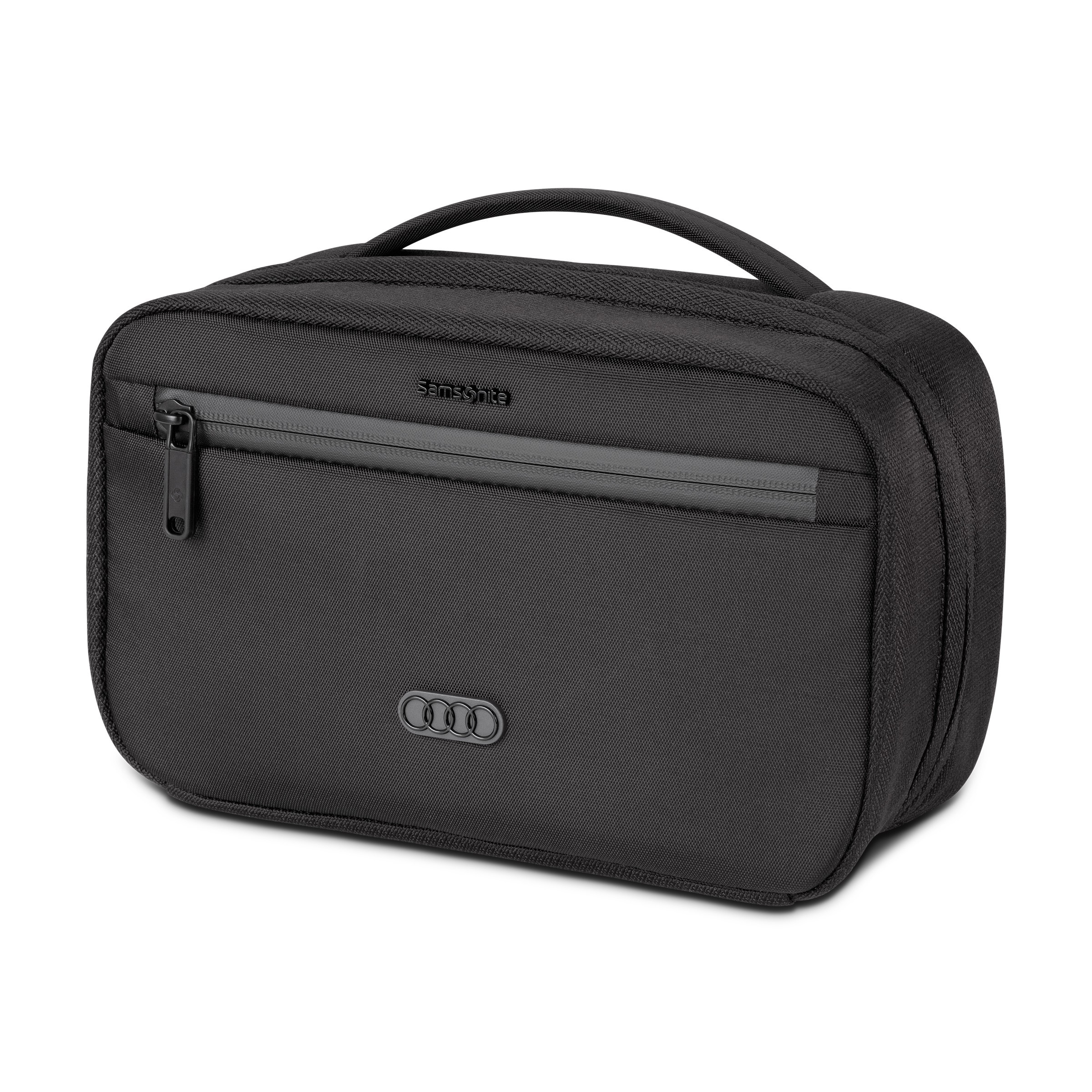 Audi Kulturtasche Kulturbeutel Kosmetikbeutel Tragegriff schwarz