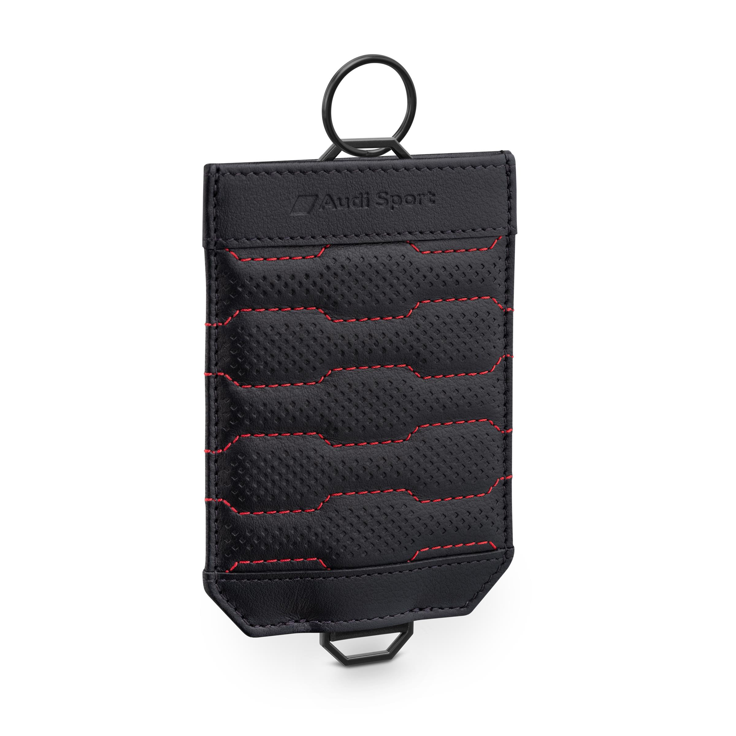 Audi Sport Fahrzeugschlüsseletui Schlüsselhülle Leder schwarz rot 3152601200