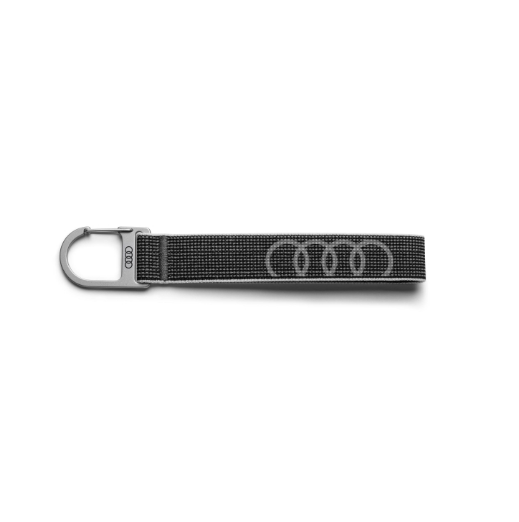 Audi Schlüsselanhänger Audi Ringe Schlaufe Karabinerhaken grau 3182400300