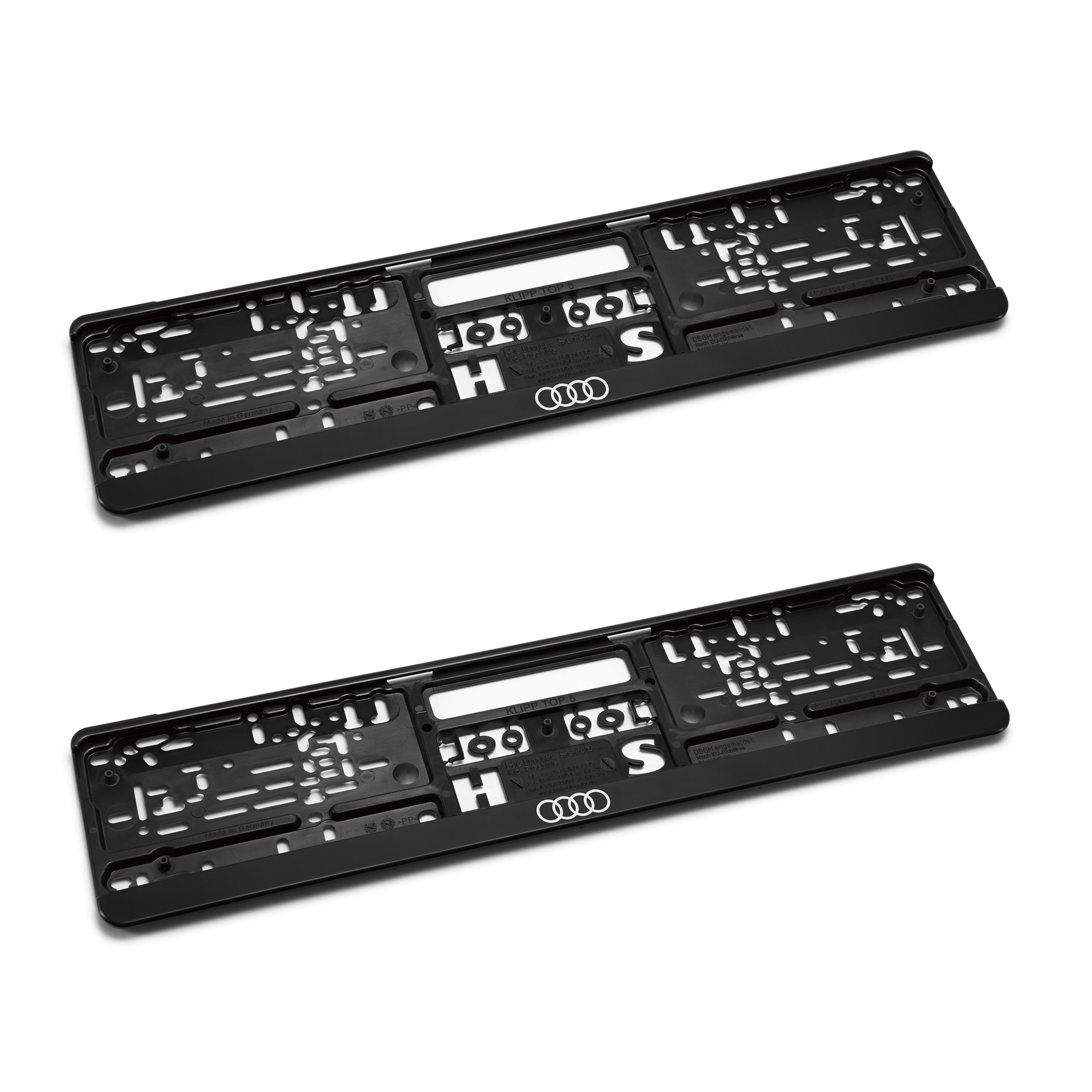 2x Original Audi Kennzeichenhalter Nummernschildverstärkung Audi Ringe 