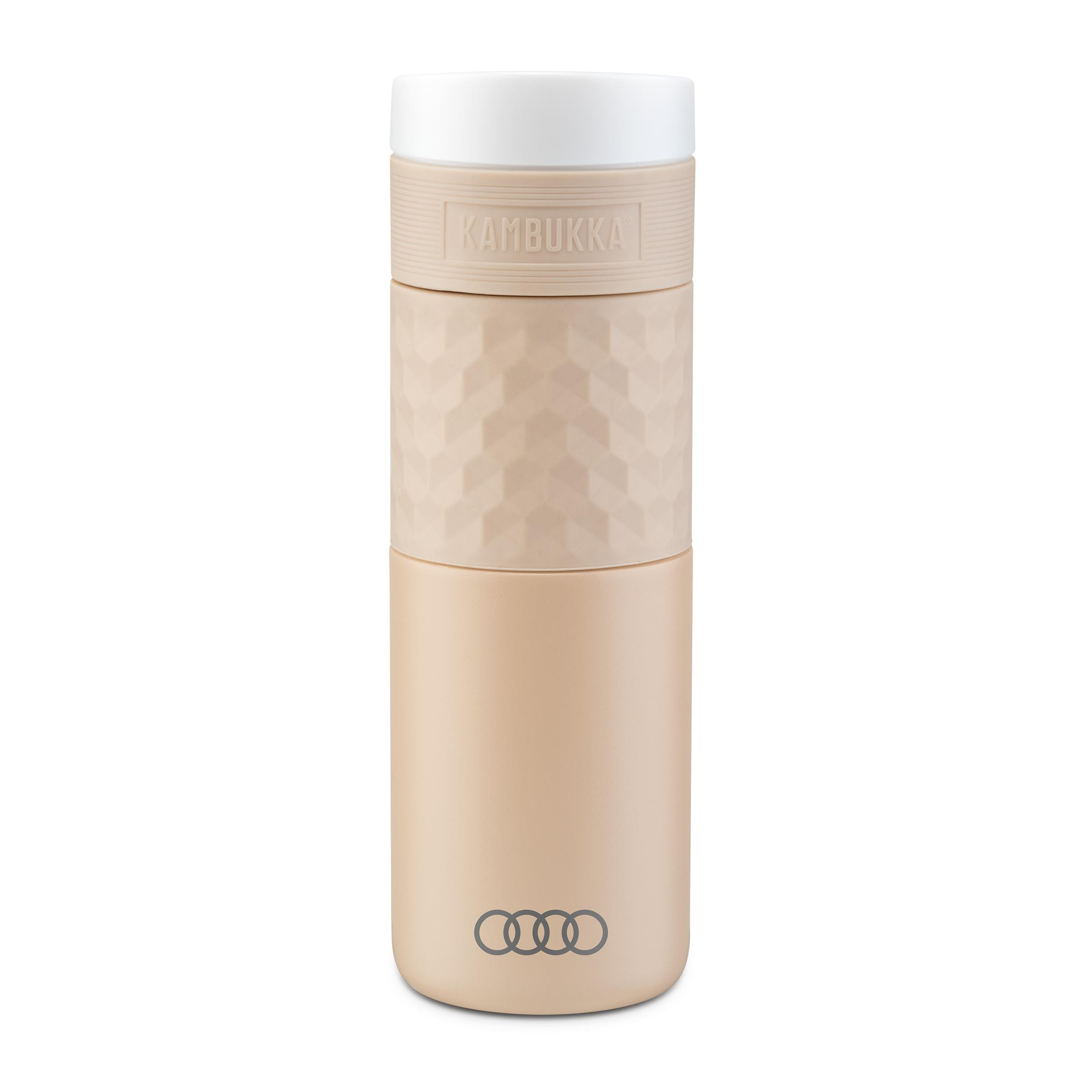 Audi Isolierbecher Isolierflasche Thermoflasche Edelstahl beige 0,5 L 3292400200