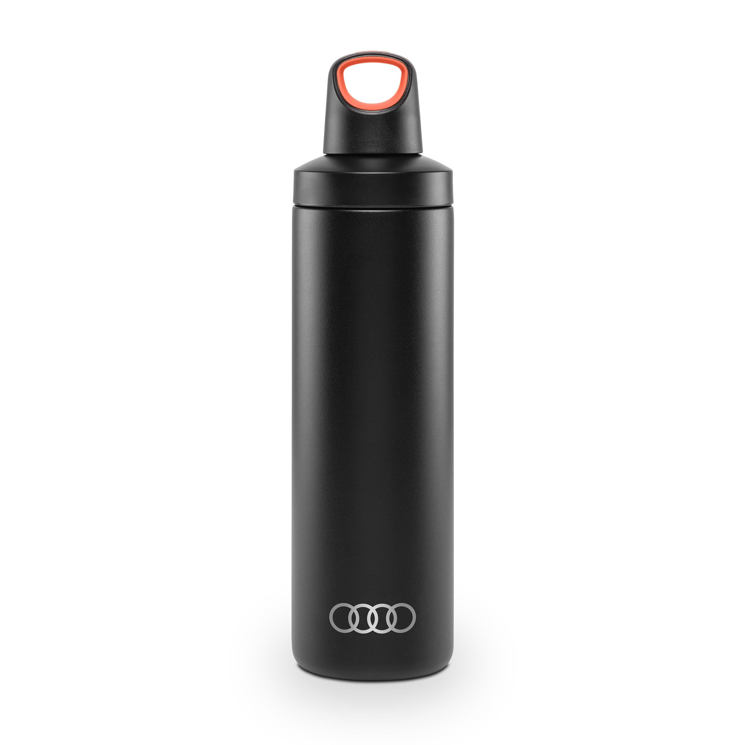Audi Trinkflasche Isolierflasche Wasserflasche 600 ml Edelstahl schwarz