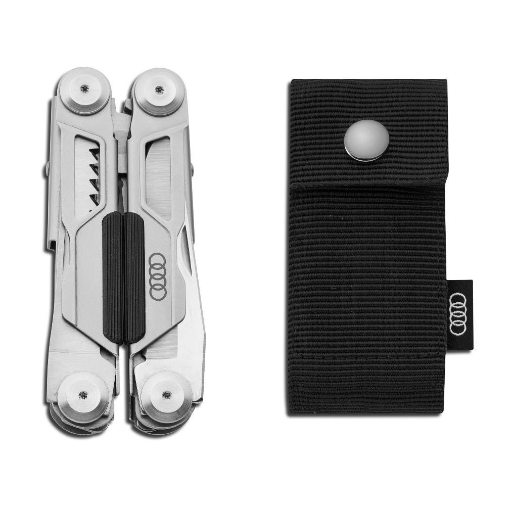 Audi Multitool Taschenmesser Multiwerkzeug Outdoor Edelstahl Silber