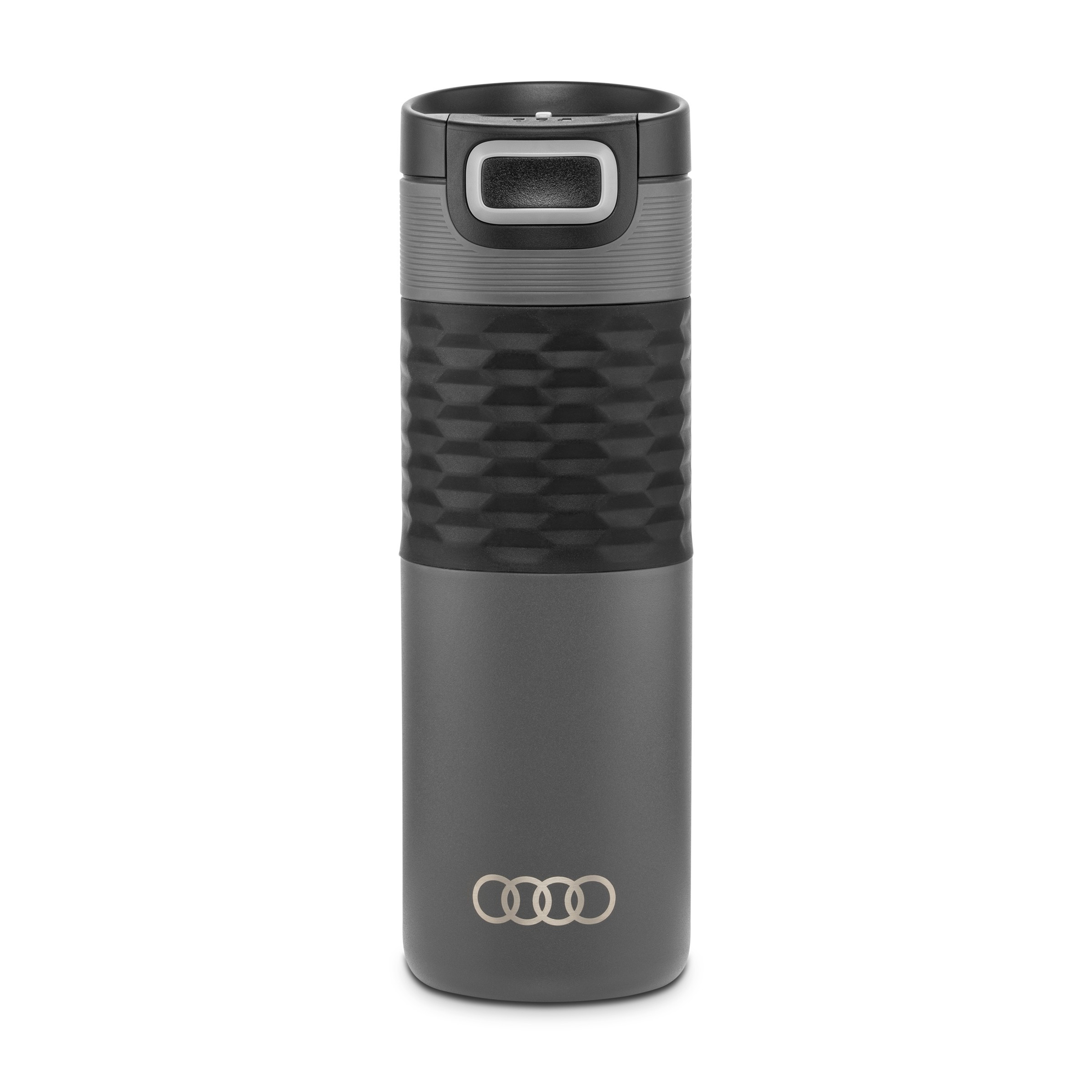 Audi Isolierbecher Isolierflasche Thermoflasche Edelstahl grau 0,5 L