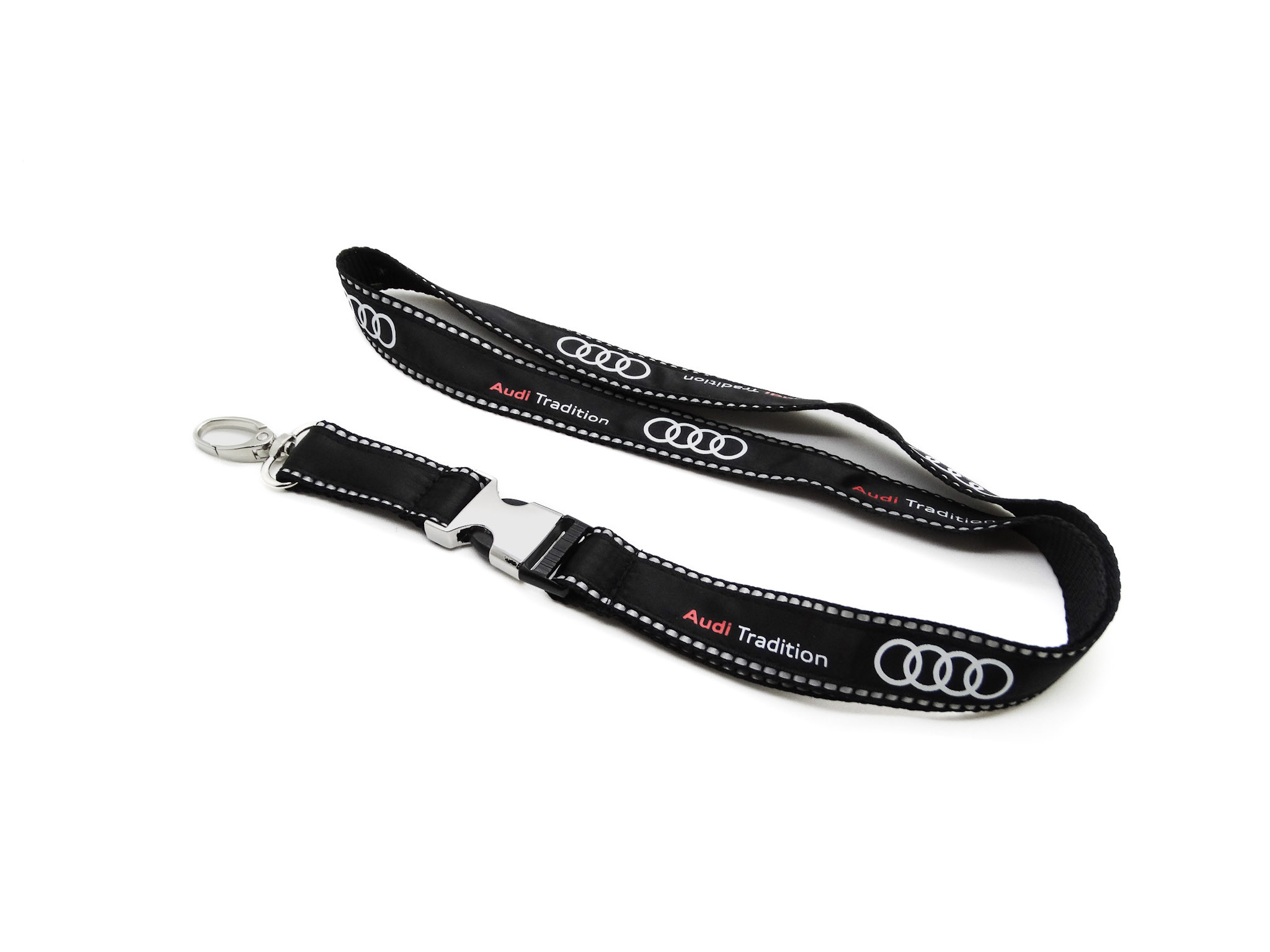 Audi Tradition Schlüsselband Lanyard Audi Ringe schwarz