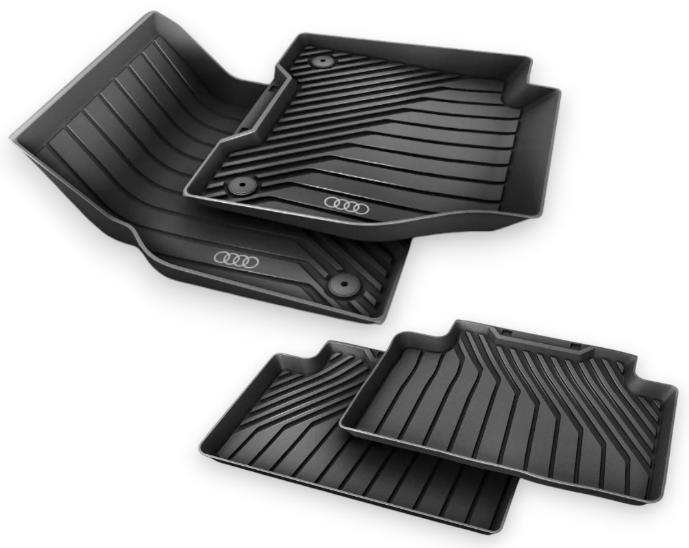 Original Audi Q6 e-tron Gummimatten Gummifußmatten schwarz vorne + hinten 4-tlg.